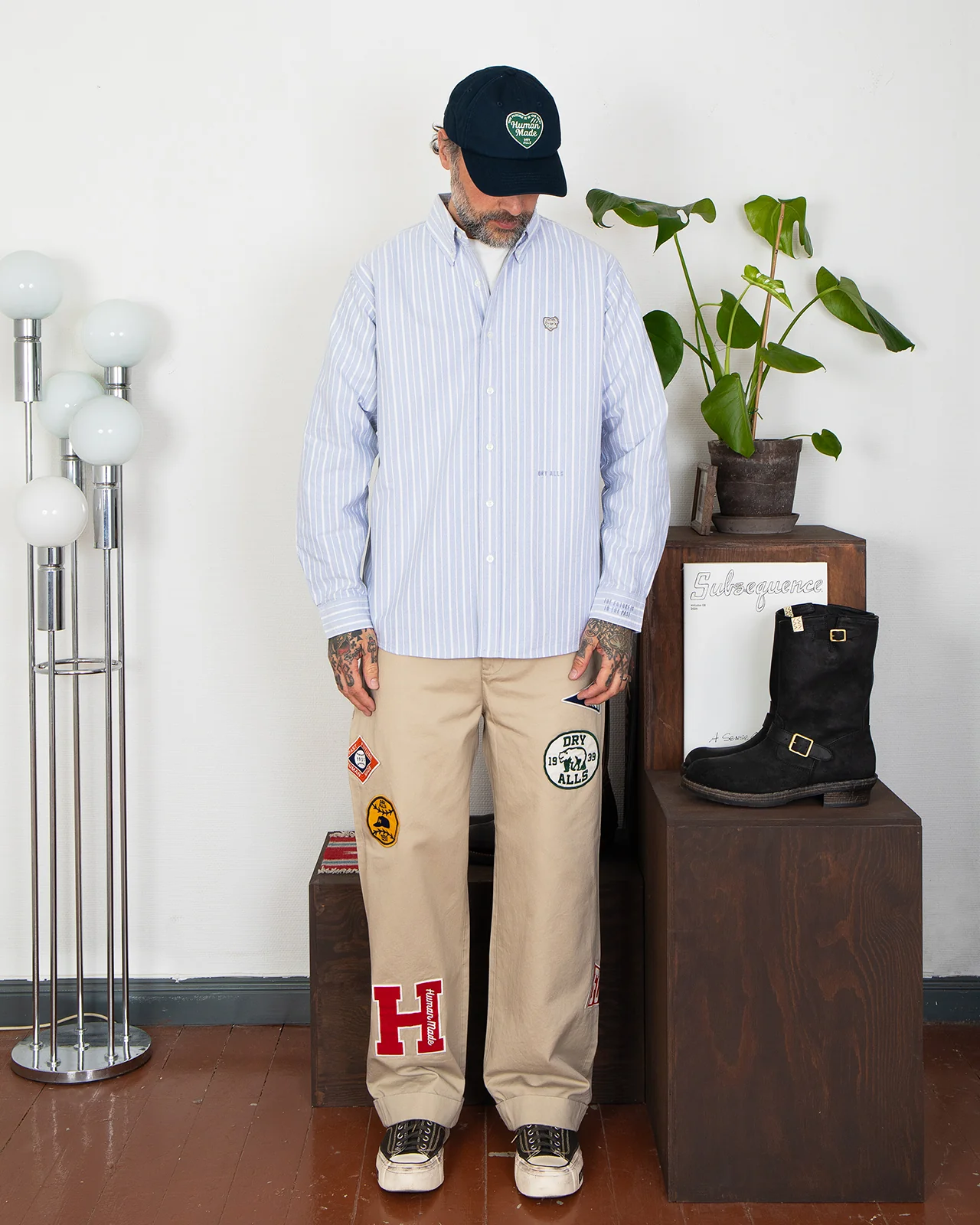 Human Made 6 Panel Twill Cap, Navy - Image 3