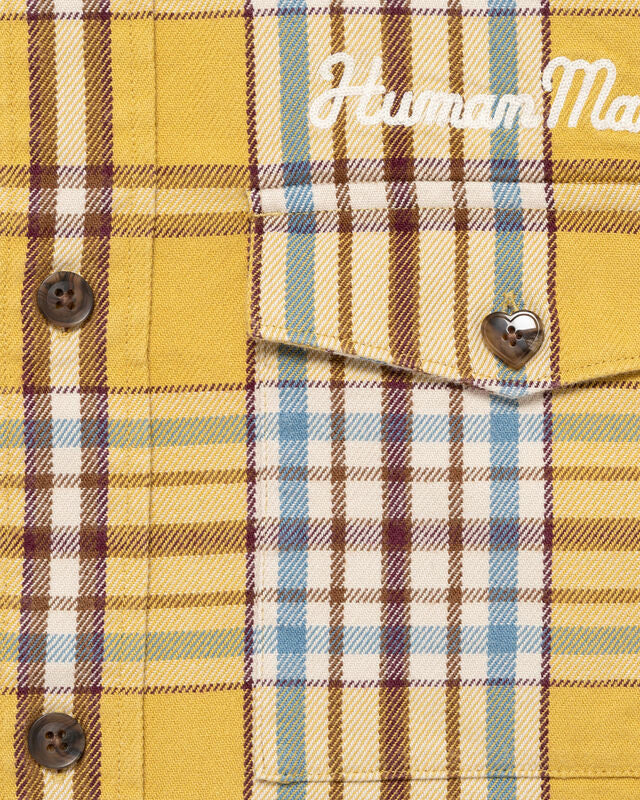Human Made Check Shirt, Yellow - Image 4