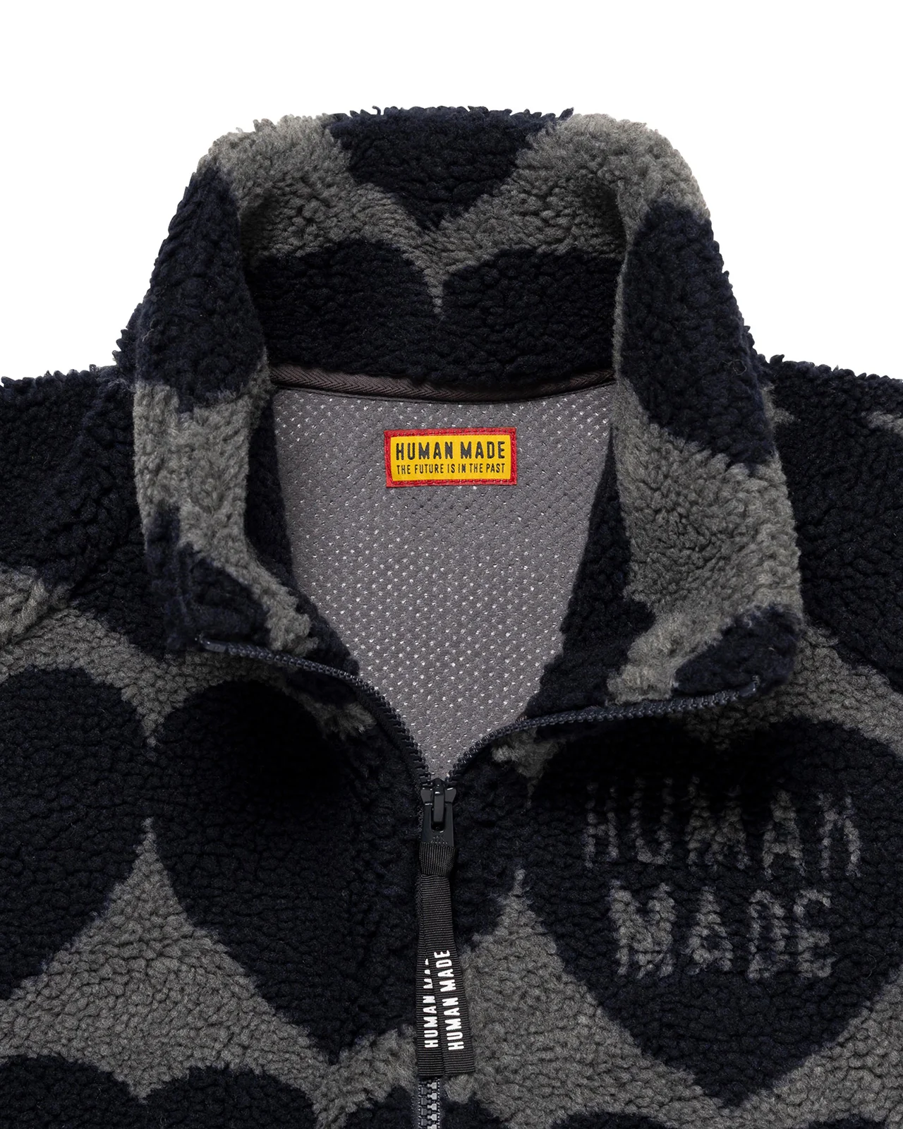 Human Made Heart Fleece Jacket, Navy - Image 4