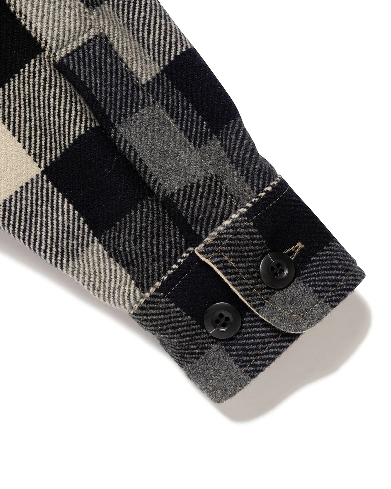 Human Made Wool Check Shirt Jacket, Black - Image 5