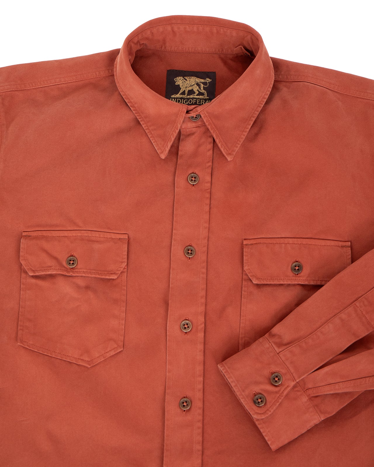 Indigofera Alamo Shirt, Cotton Twill, Auburn - Image 3