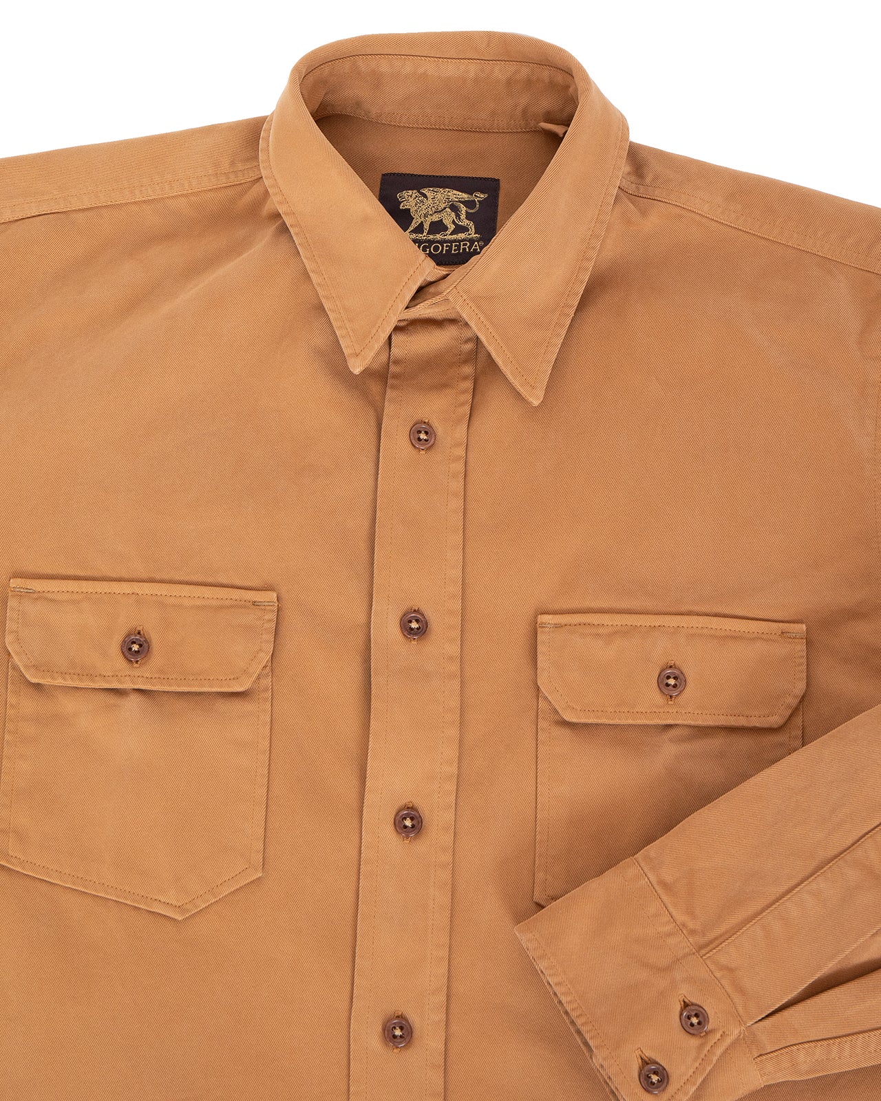 Indigofera Alamo Shirt, Cotton Twill, Brown Sugar - Image 3