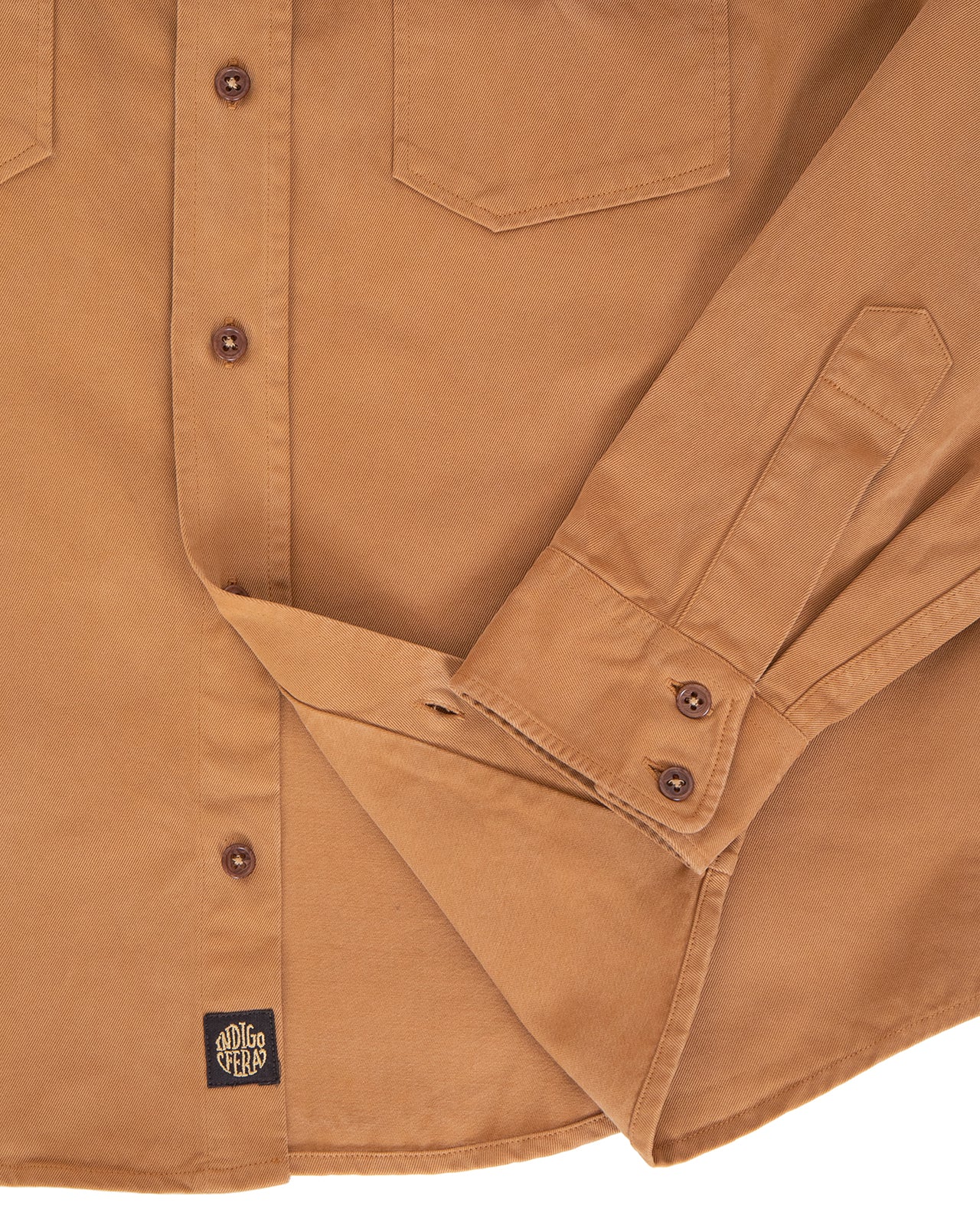 Indigofera Alamo Shirt, Cotton Twill, Brown Sugar - Image 4