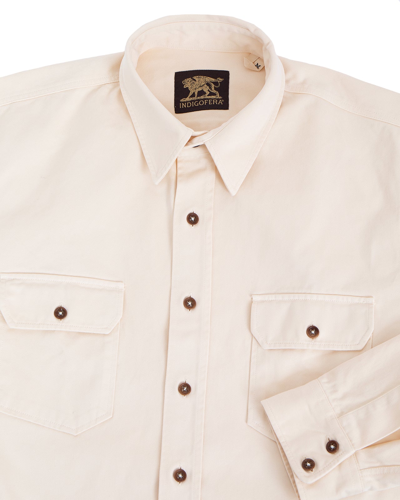 Indigofera Alamo Shirt, Cotton Twill, Sand - Image 3
