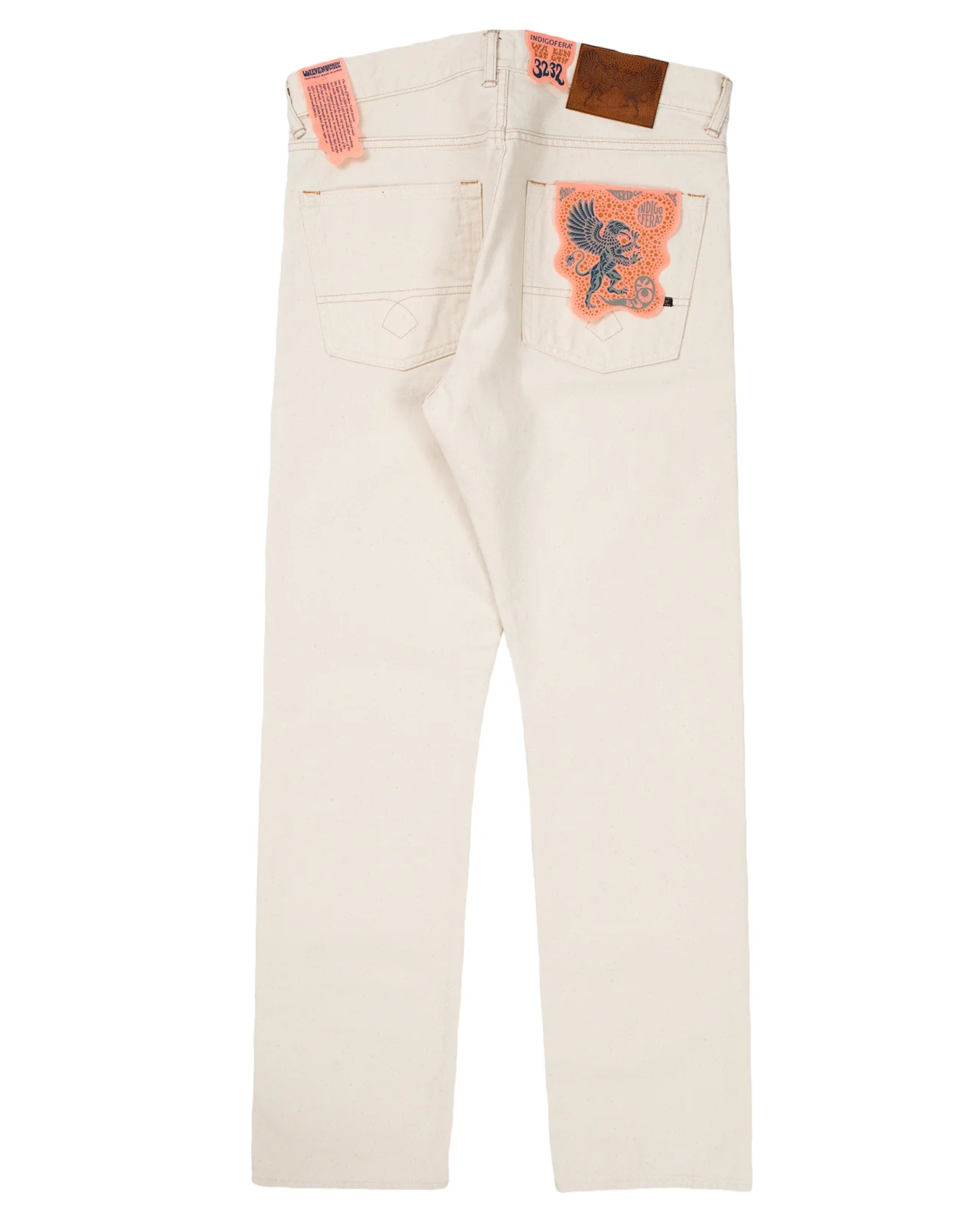 Indigofera Buck Jeans, Uneven Broken Twill, Ecru - Image 2