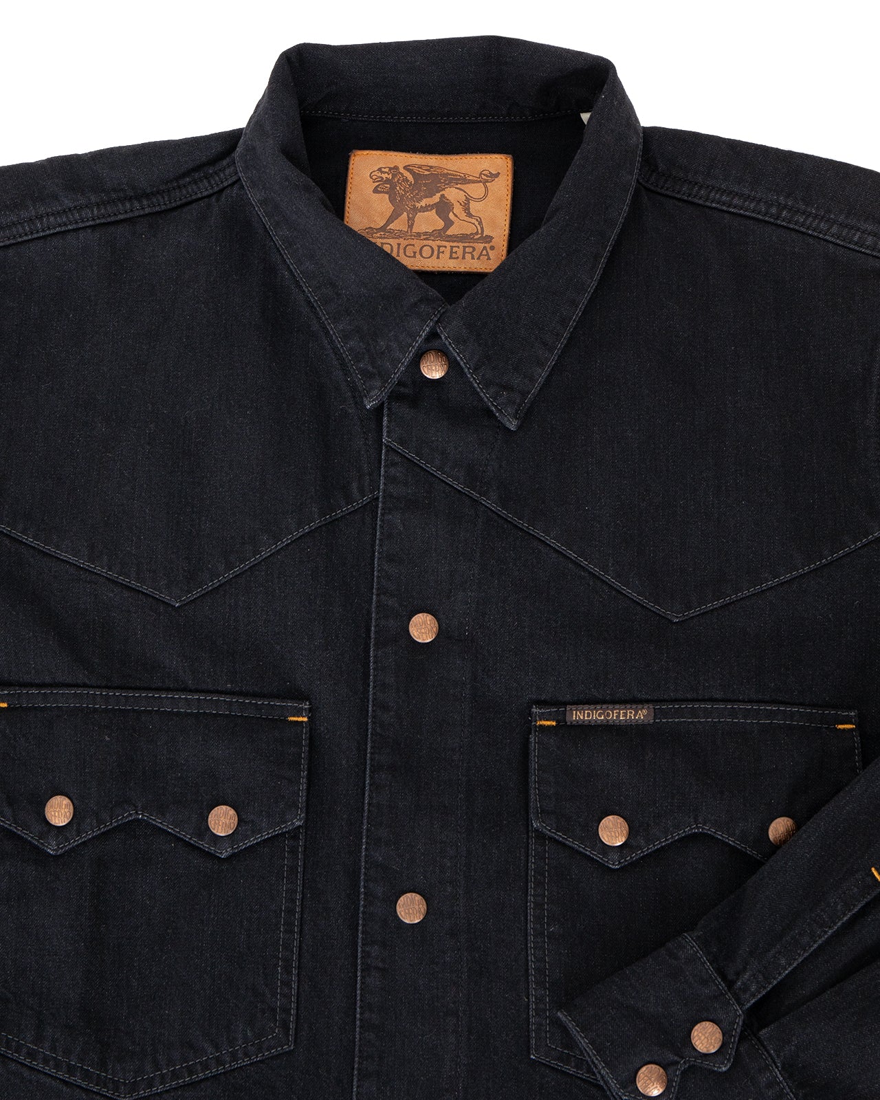 Indigofera Cooper Shirt, Soot Black Denim - Image 3
