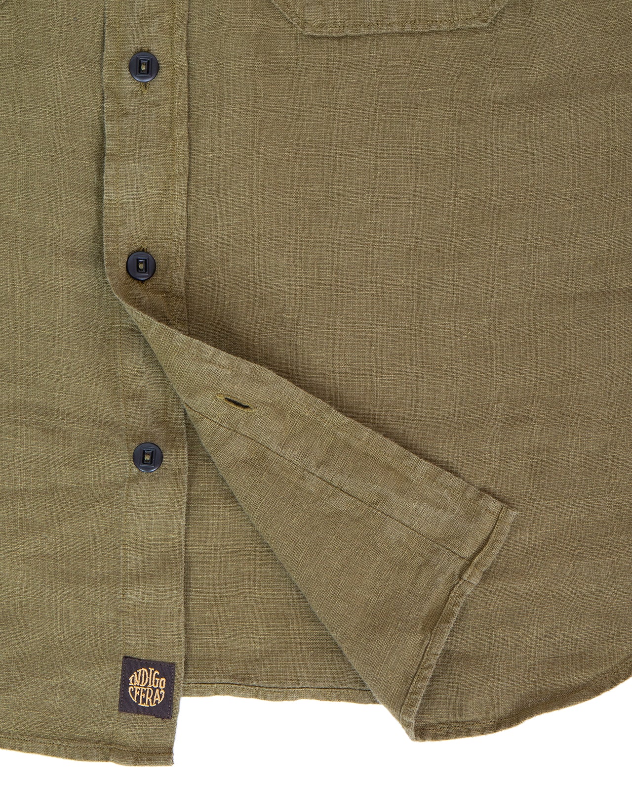 Indigofera Delray Shirt, Linen Canvas, Military Olive - Image 4
