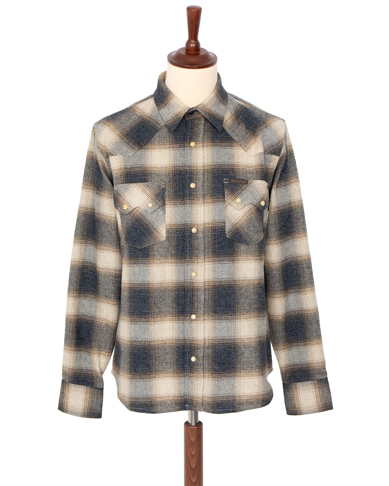 Indigofera Dollard Shirt, Flannel Check, Ecru / Beige / Grey