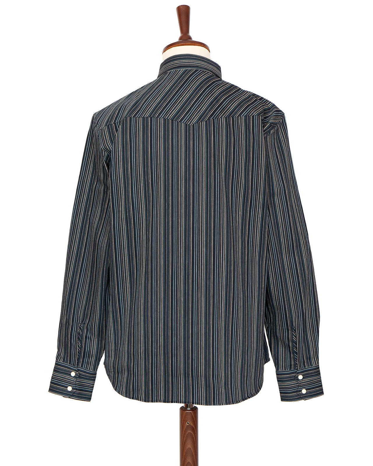 Indigofera Dollard Shirt, Twill Stripe, Blue / White / Black - Image 4