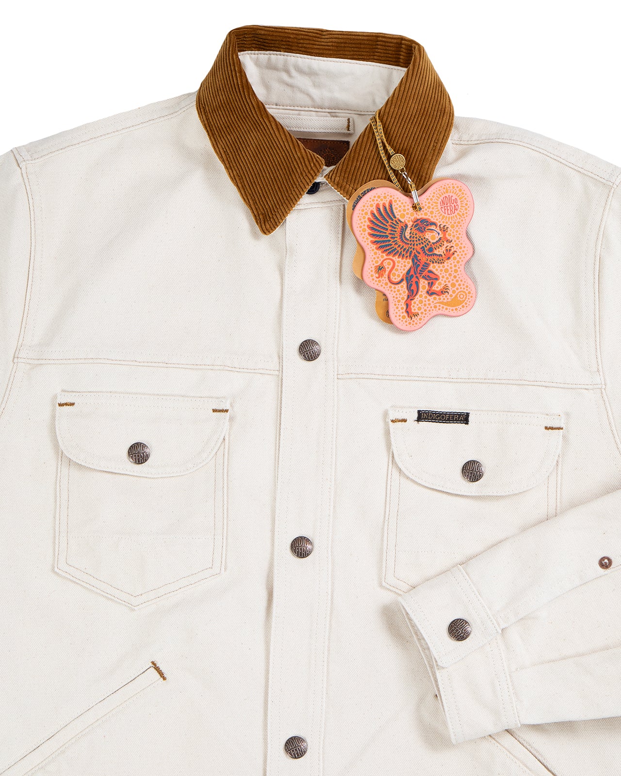 Indigofera Fargo Quarter Jacket, Smithson Canvas, Ecru, Soaked - Image 3