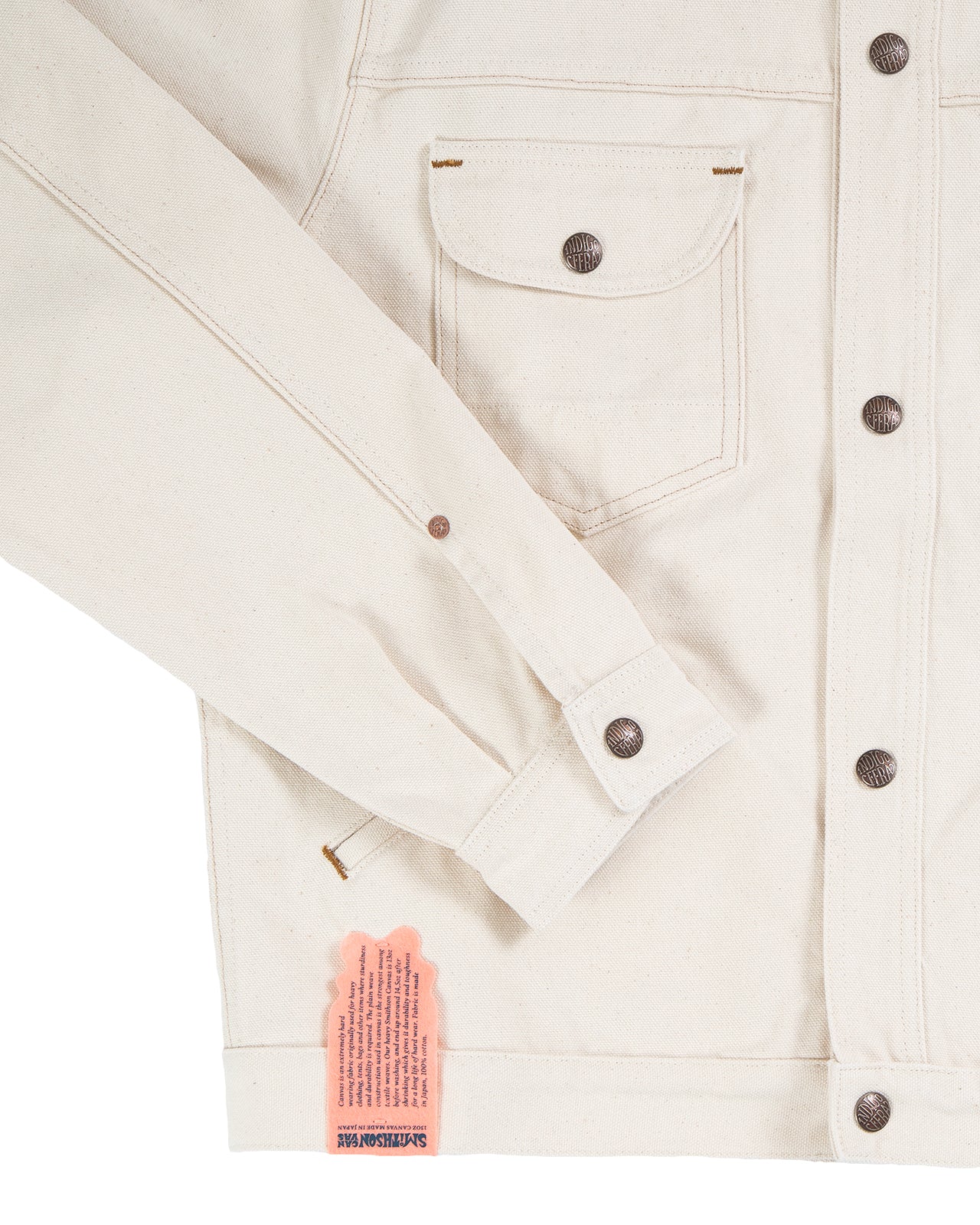 Indigofera Fargo Quarter Jacket, Smithson Canvas, Ecru, Soaked - Image 4