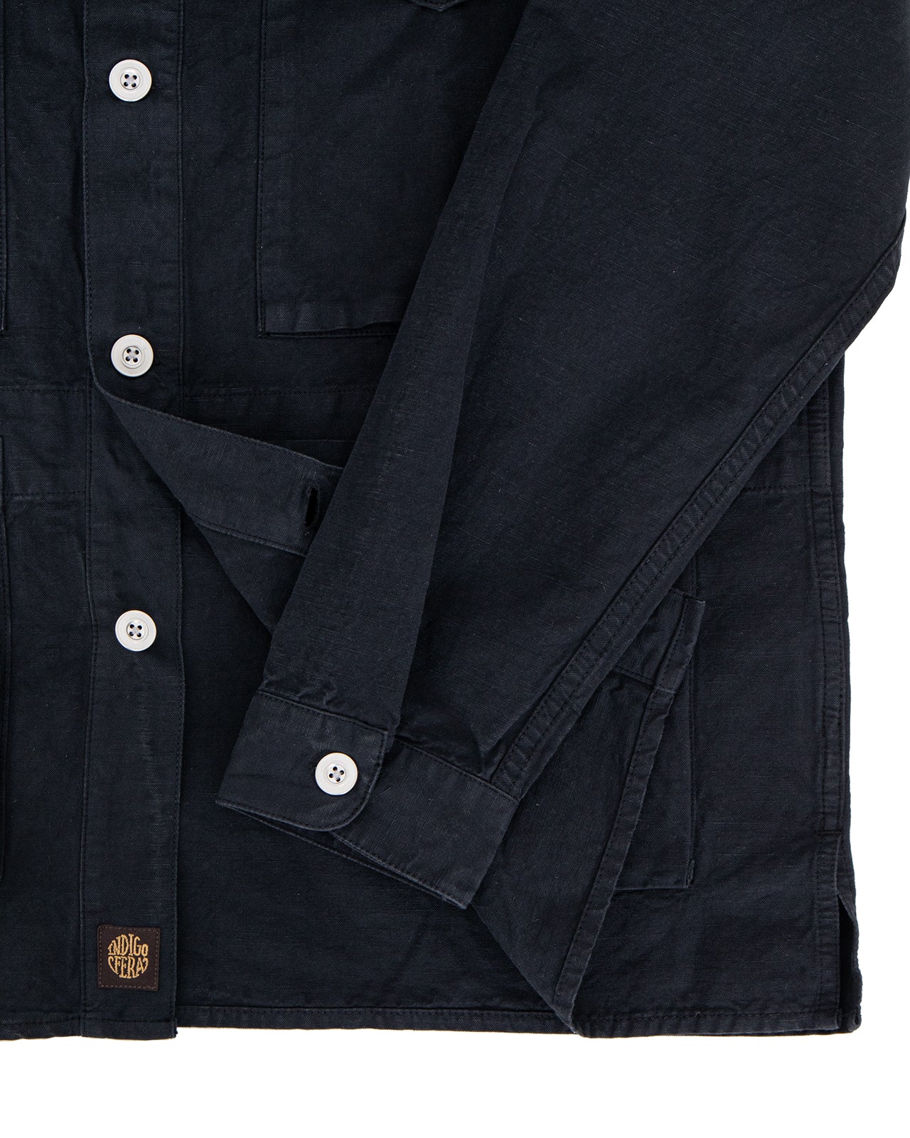 Indigofera Holt Shirt, Cotton / Linen Canvas, Marshall Black - Image 4