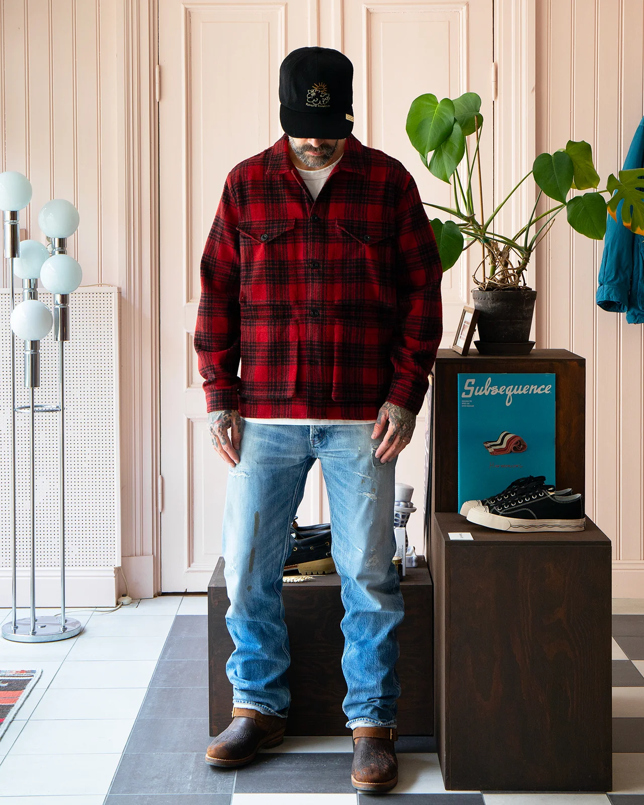 Indigofera Holt Shirt, Red / Black Check - Image 2