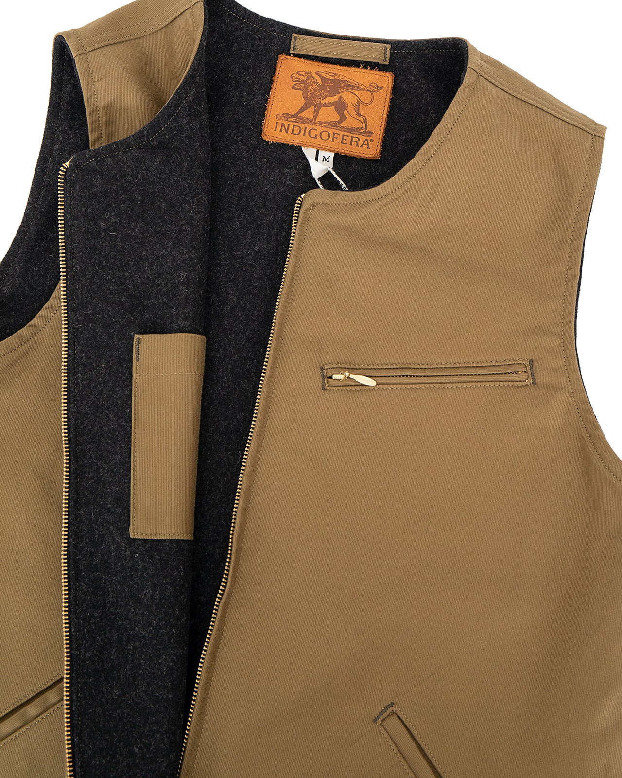 Indigofera Iconic Vest, Bedford Cord, Dark Beige - Image 3