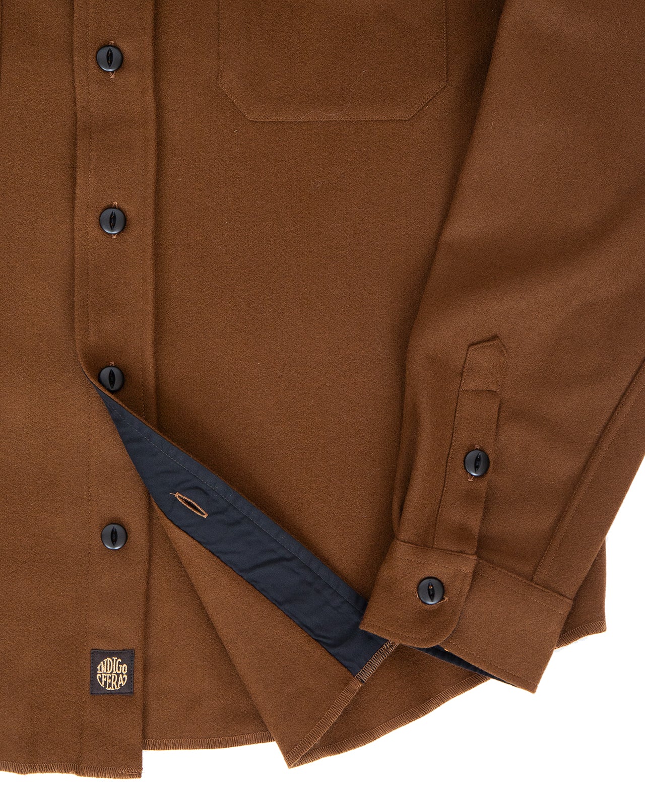 Indigofera Iconic Wool Shirt, Brown - Image 4