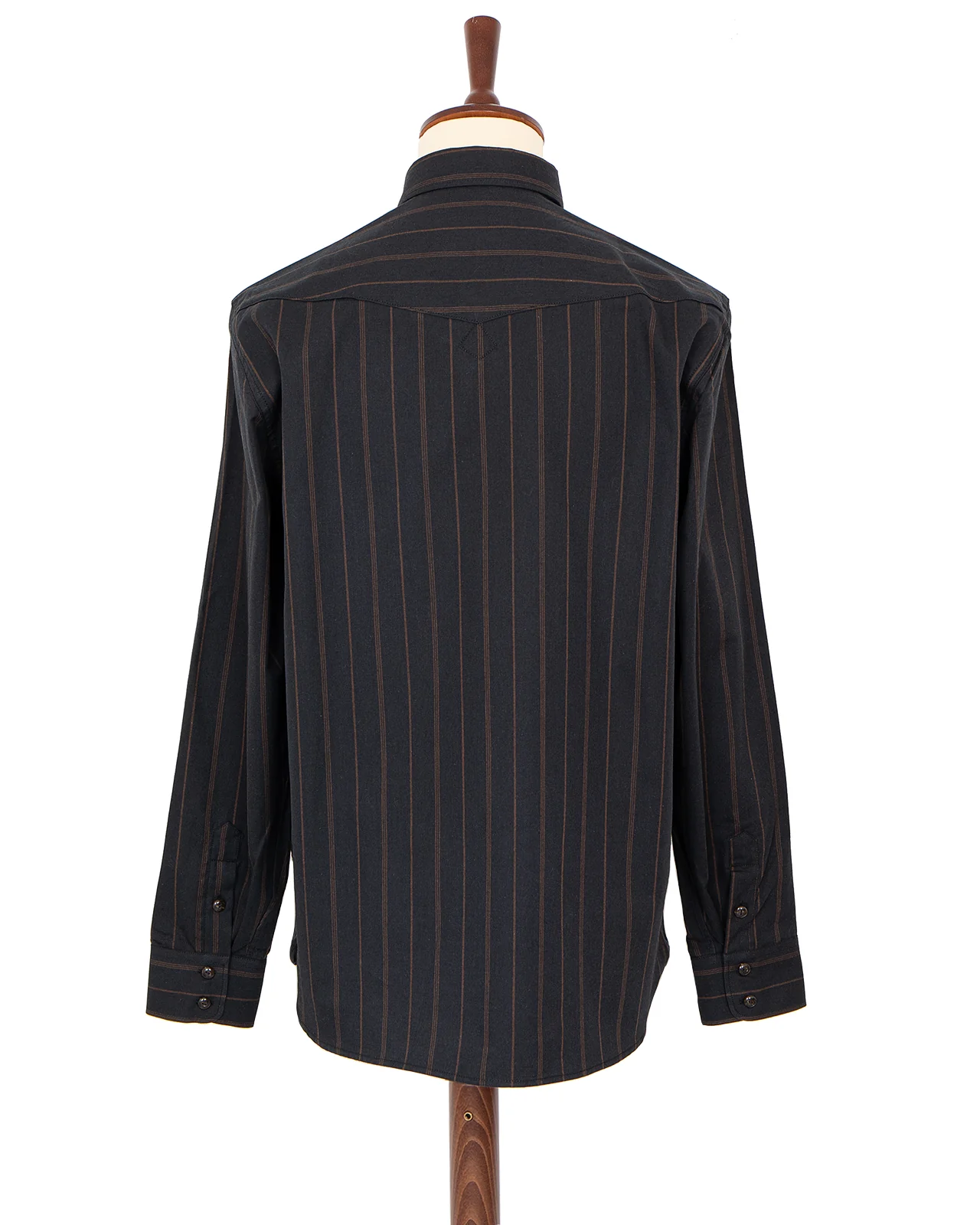 Indigofera Manolito Shirt, Cotton Stripe, Black / Brown - Image 3