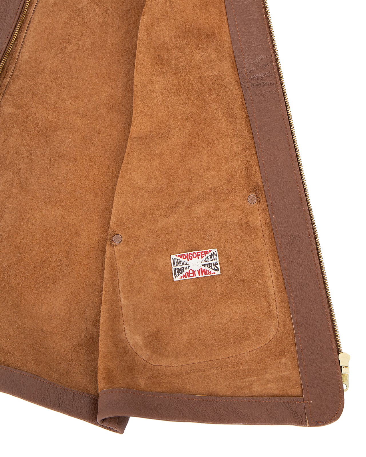 Indigofera Monroe Leather Vest, Cognac - Image 5