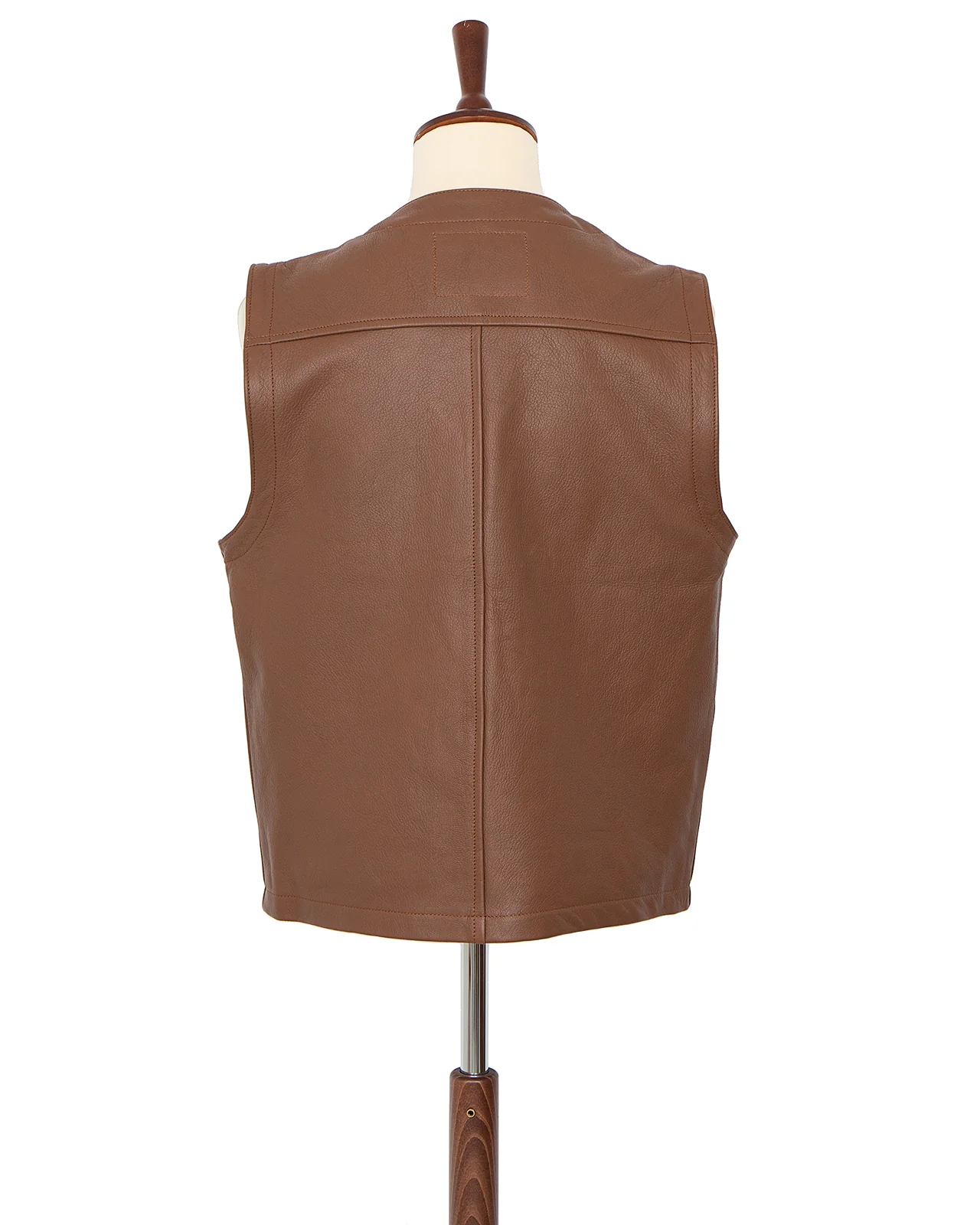 Indigofera Monroe Leather Vest, Cognac - Image 6