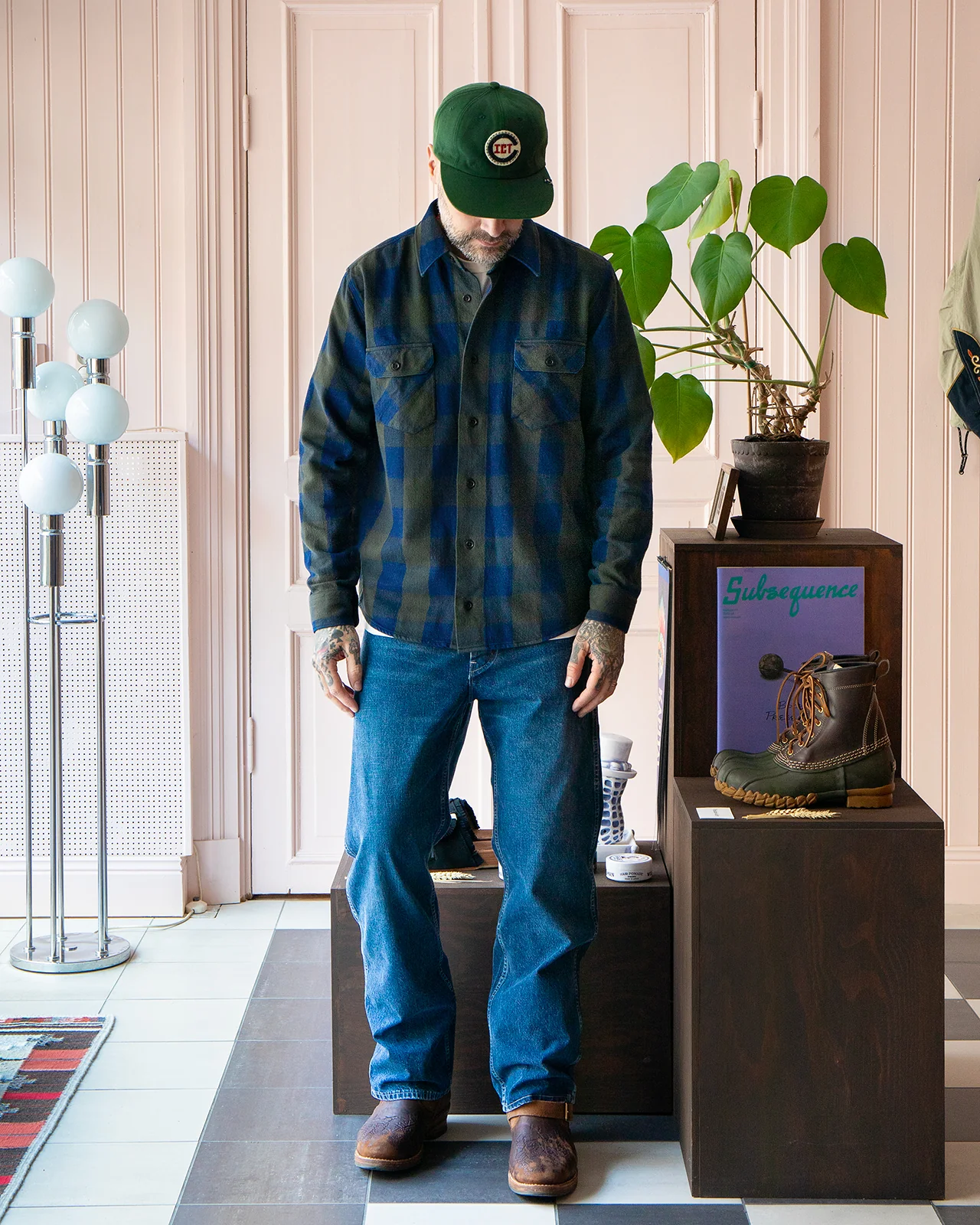 Indigofera Norris Shirt, Indigo / Green - Image 2