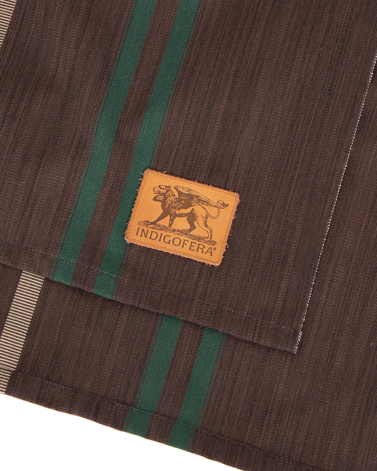 Indigofera Poncho, Cotton/Wool, Brown / Green - Image 3
