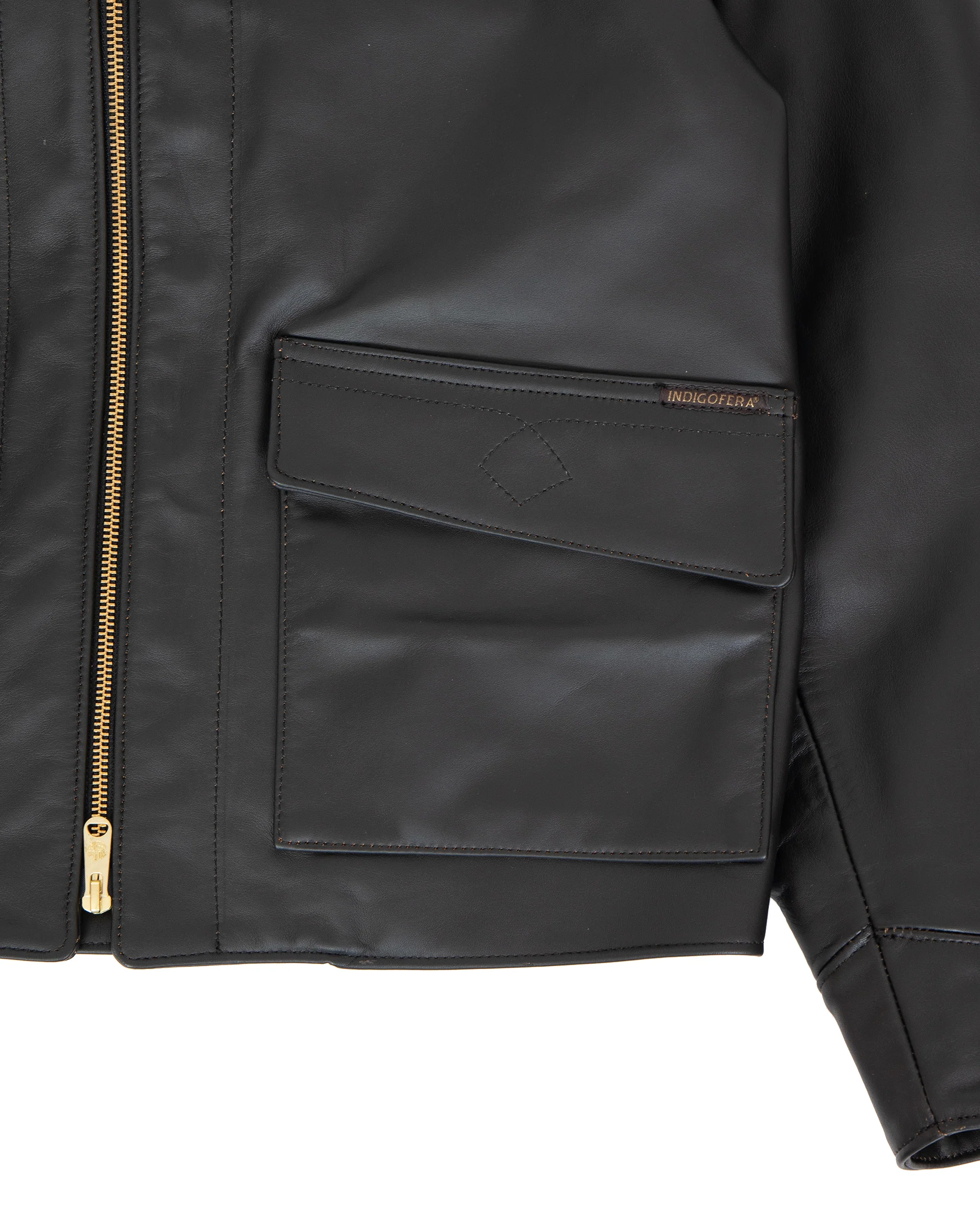 Indigofera Robertson Leather Jacket Black Tea Core - Image 5