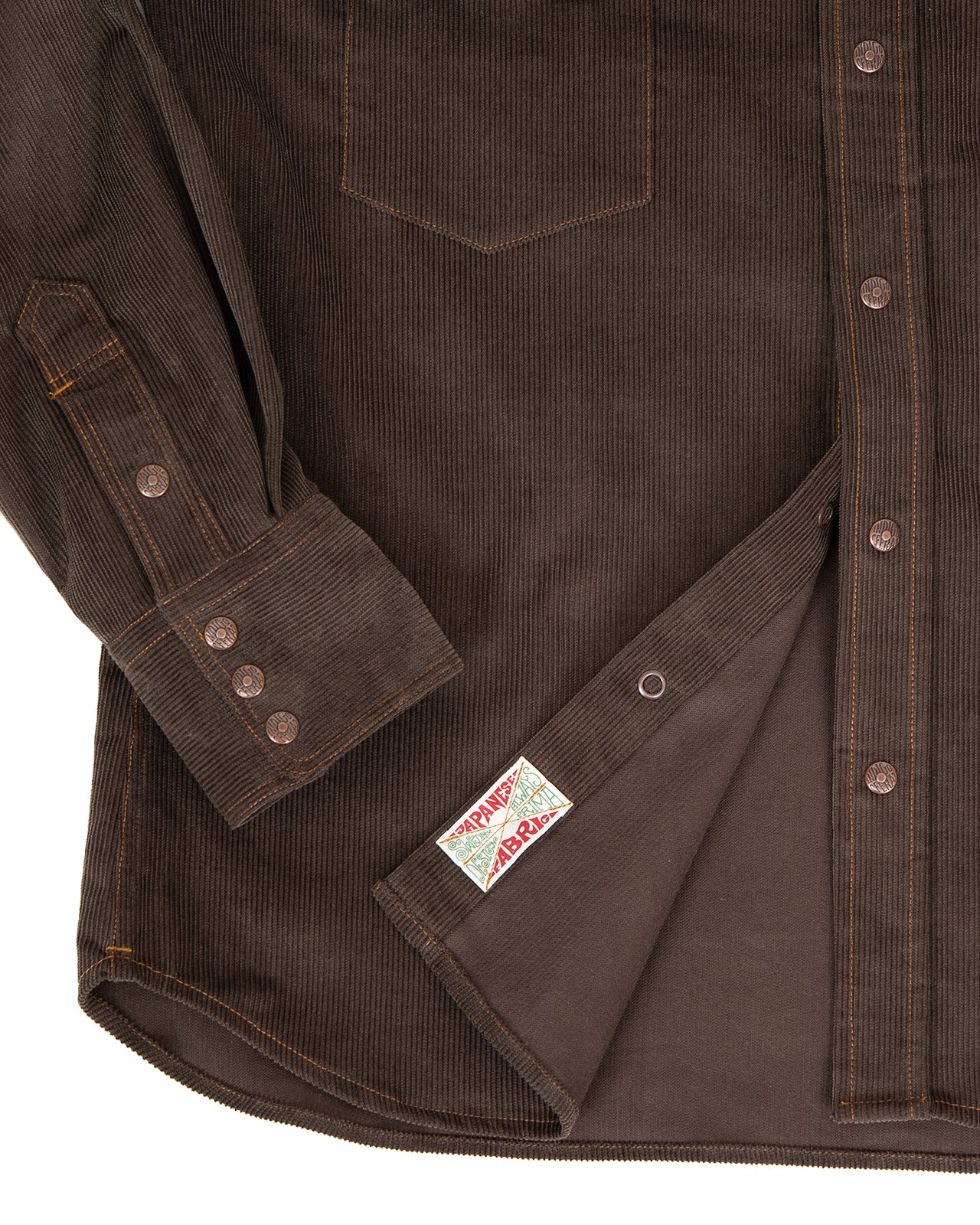 Indigofera Ryman Corduroy Shirt, Dark Brown / Green - Image 4