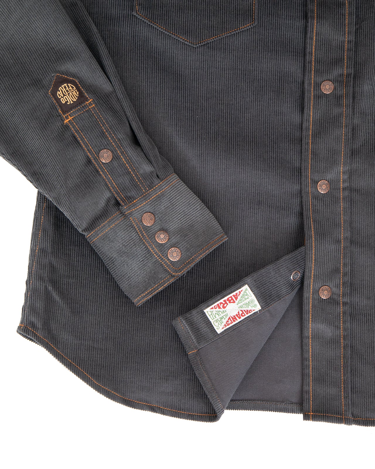 Indigofera Ryman Corduroy Shirt, Steel Grey - Image 3