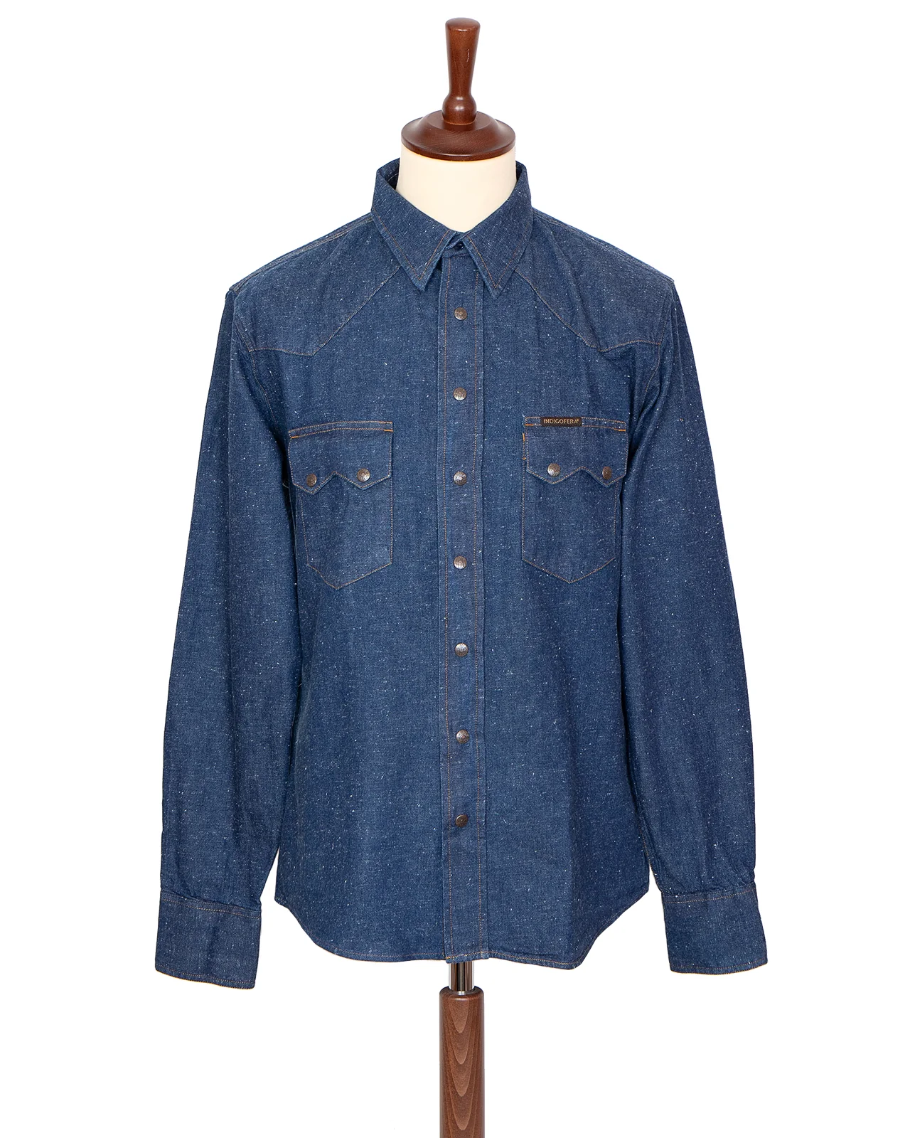 Indigofera Ryman Denim Shirt, Neppy Indigo