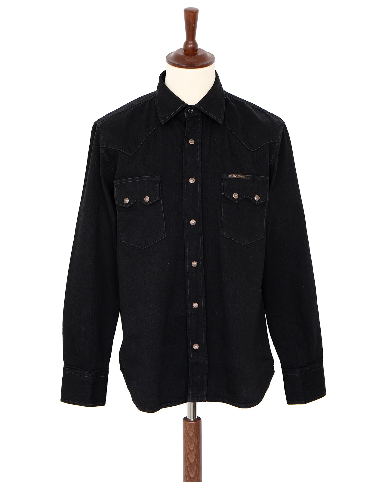 Indigofera Ryman Denim Shirt, Black Petaca Denim, Rinsed