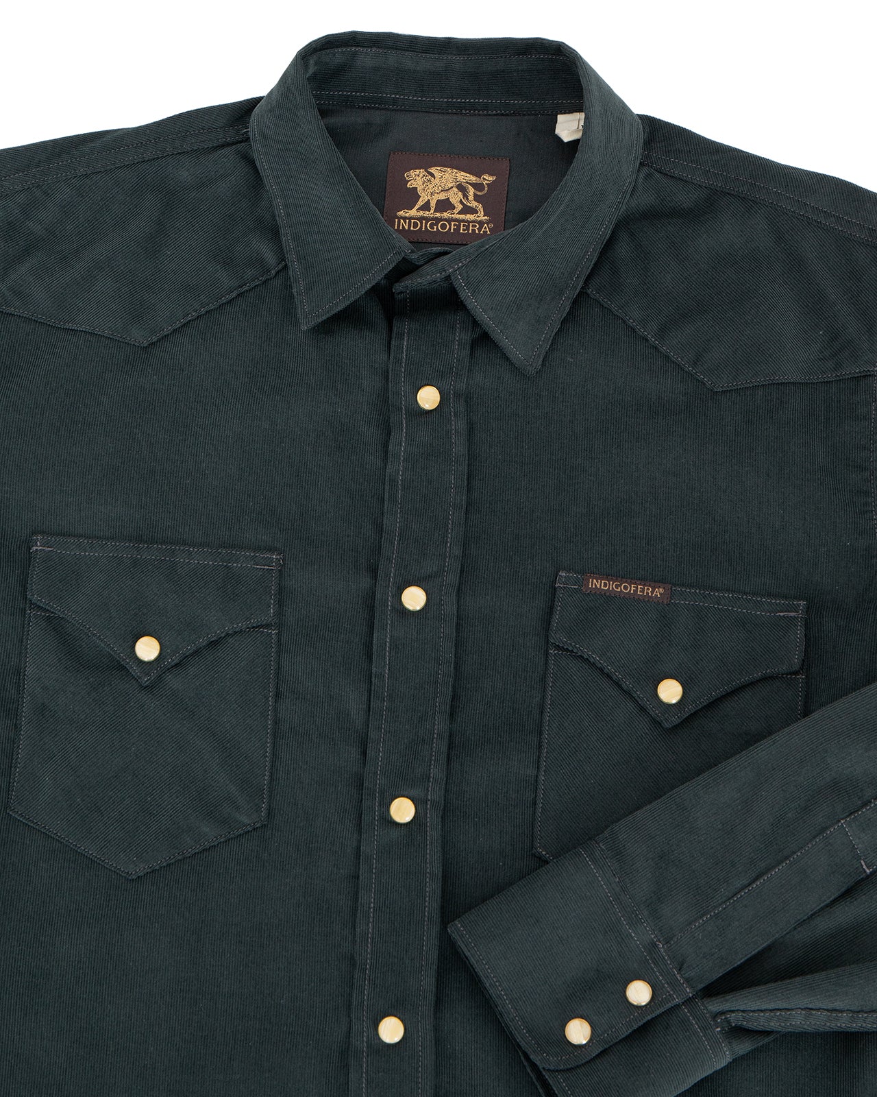 Indigofera Sideras Shirt, Corduroy, Petrol - Image 3