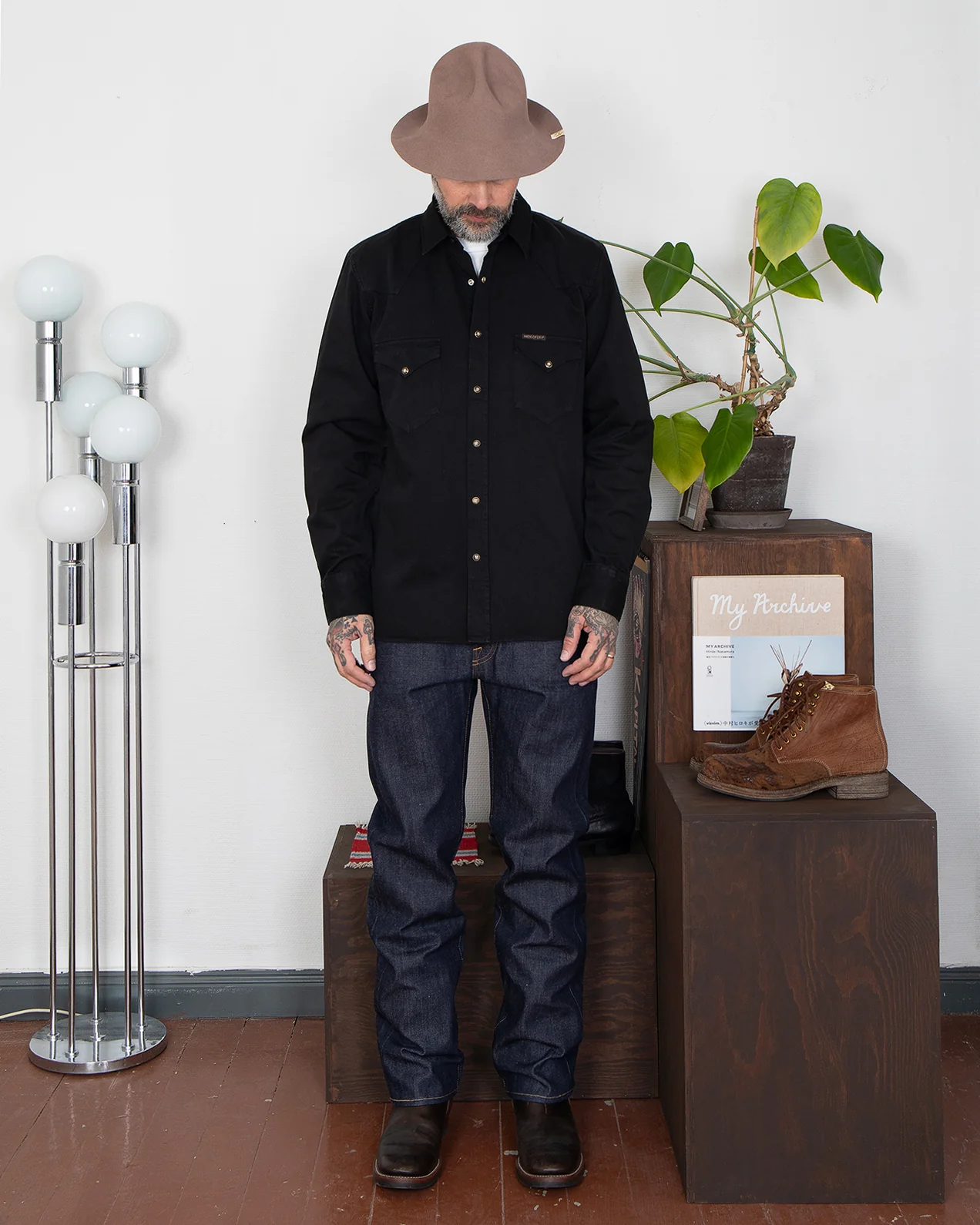 Indigofera Sideras Shirt, Cotton Twill, Black - Image 2