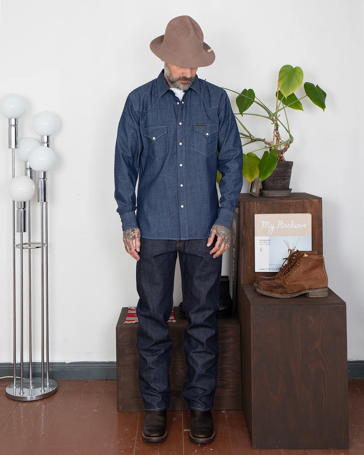 Indigofera Sideras Shirt, Indigo Chambray - Image 2