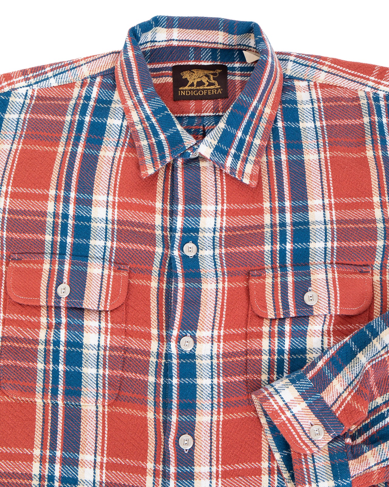 Indigofera Webster Shirt, Cotton Flannel, Blue/White/Pink - Image 2