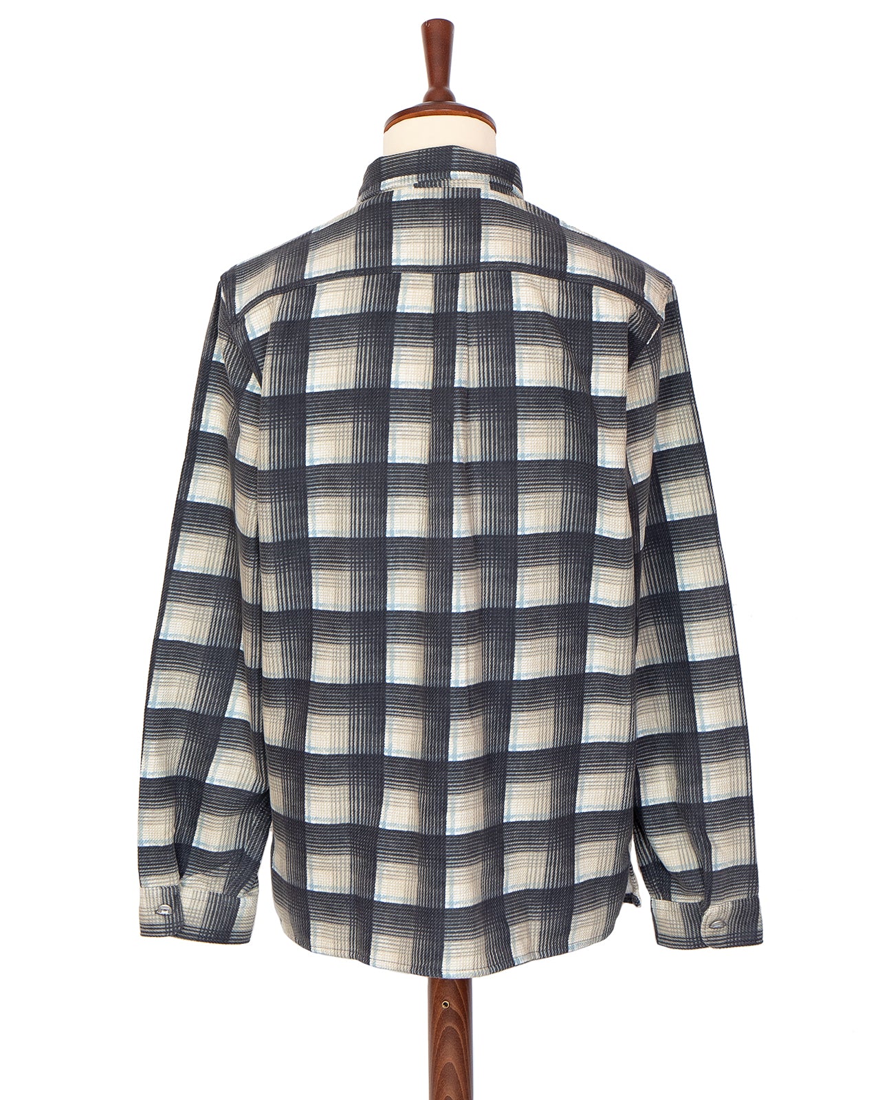 Indigofera Webster Shirt, Printed Check, Grey / White / Beige / Blue - Image 5