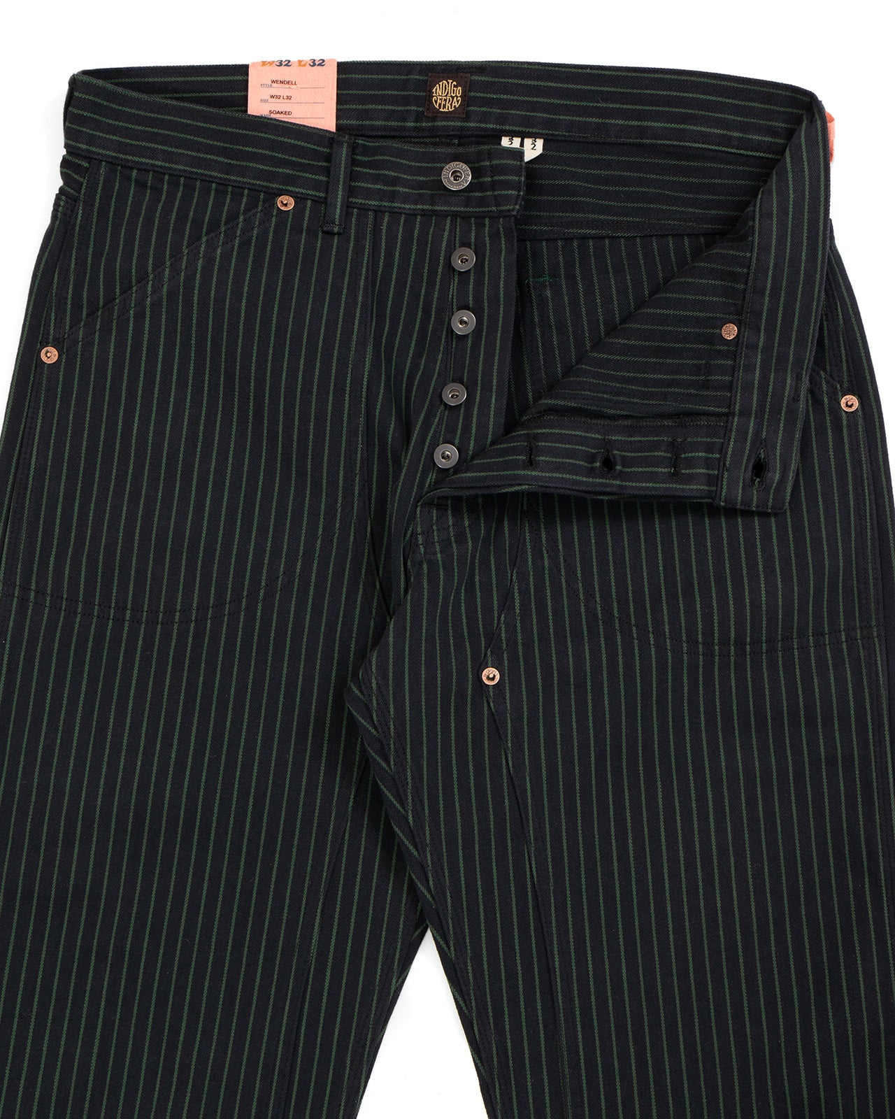 Indigofera Wendell Pants, Viridescent Stripe, Soaked - Image 4
