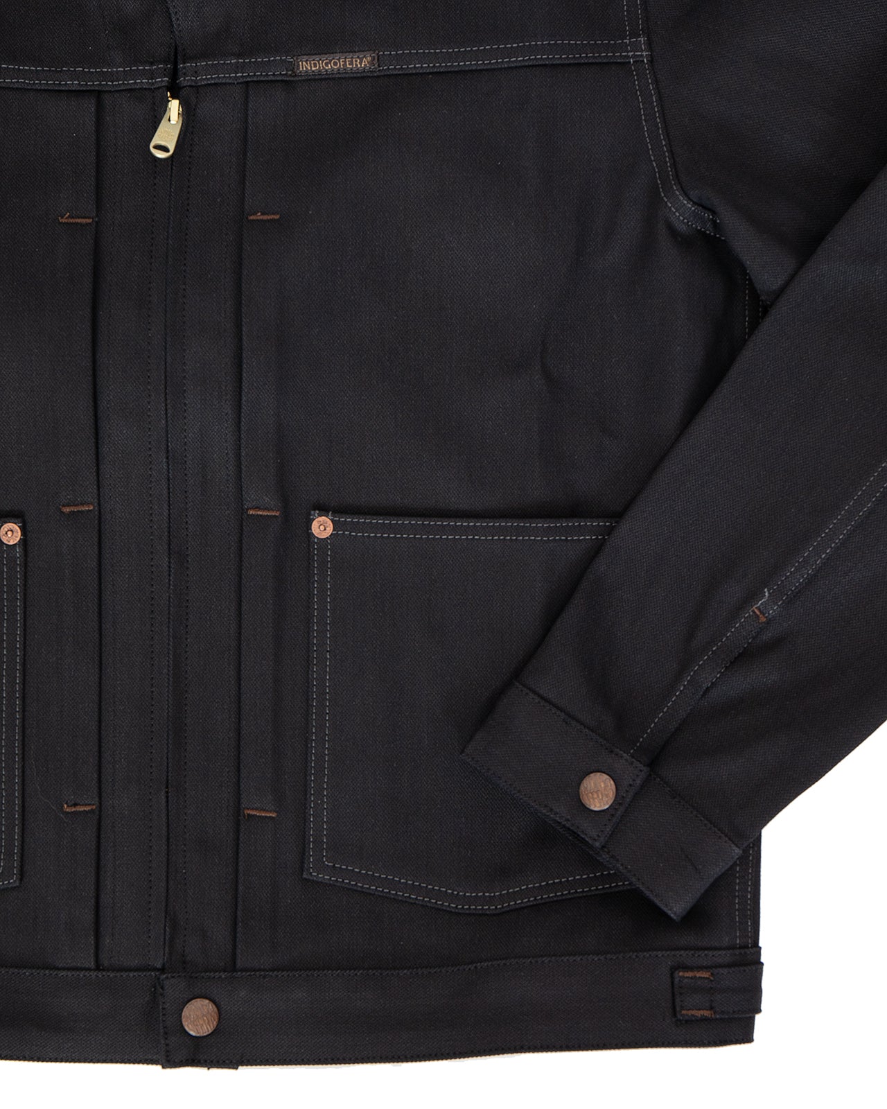 Indigofera Wibaux Jacket, Uneven Broken Twill, Black - Image 3