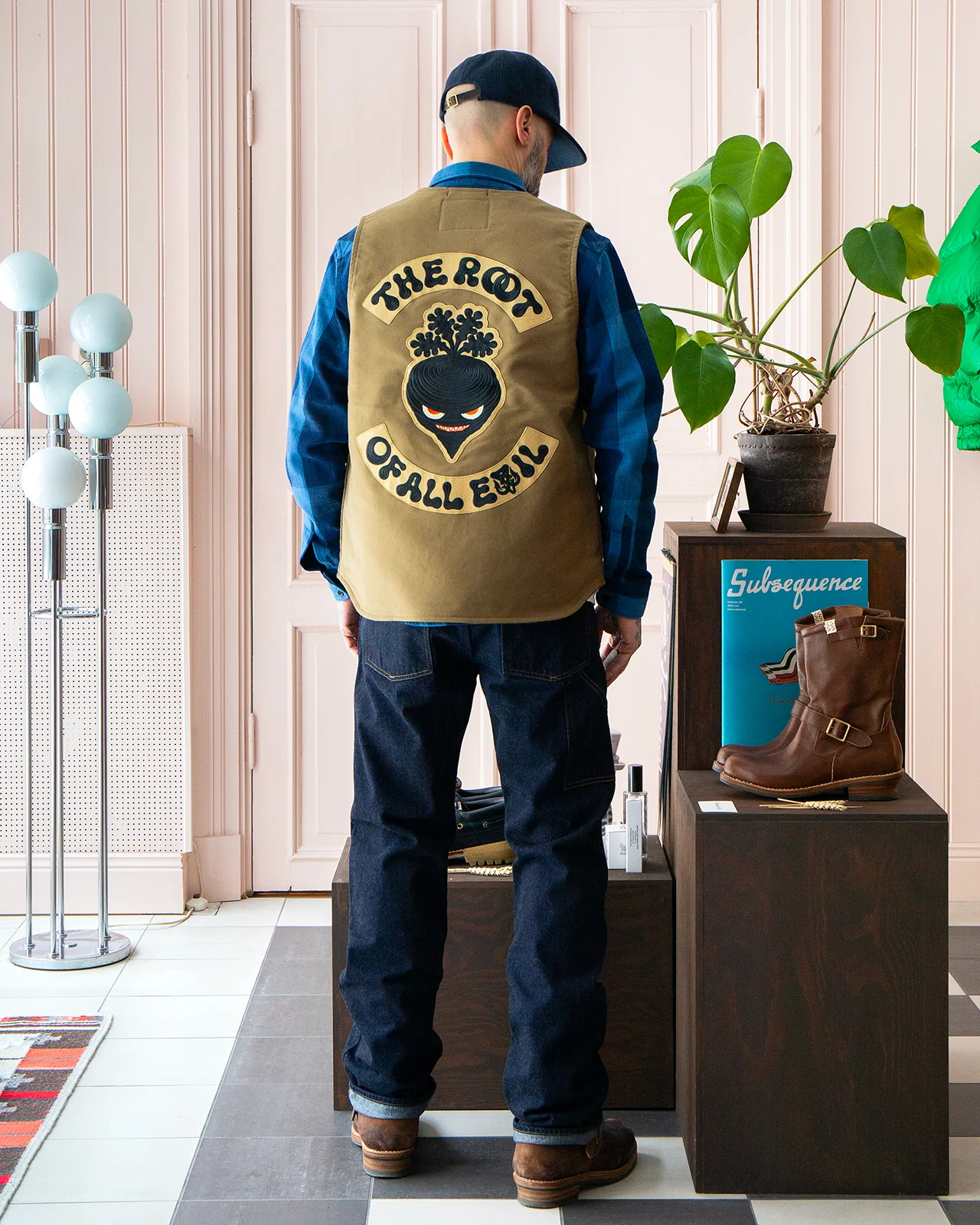 Indigofera x Björn Atldax, Iconic Vest, Bedford Cord, Root of All Evil - Image 3