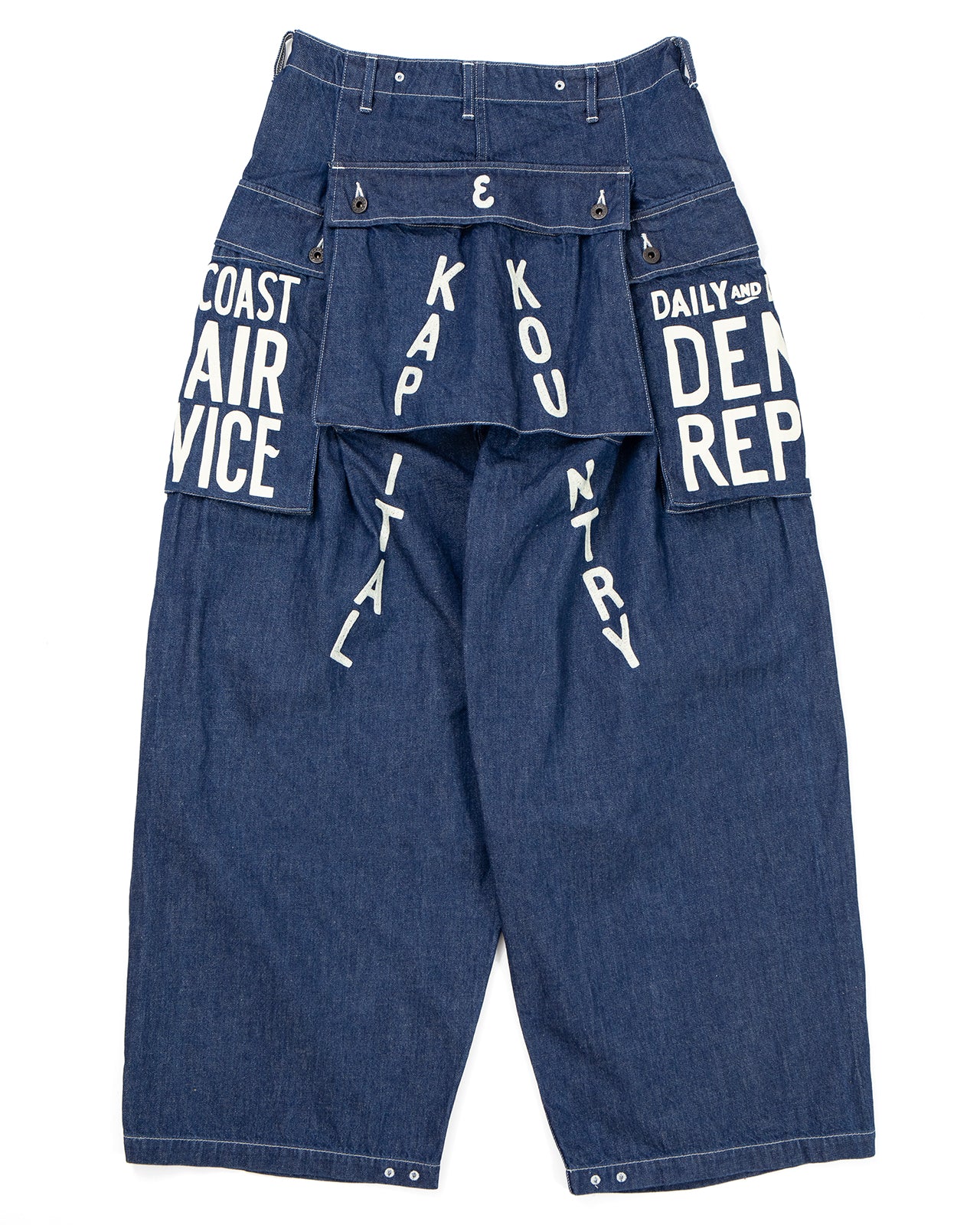 Kapital 11.5oz Denim Jumbo Monkey Pants (Factory-Repair & Embroidery) - Image 3