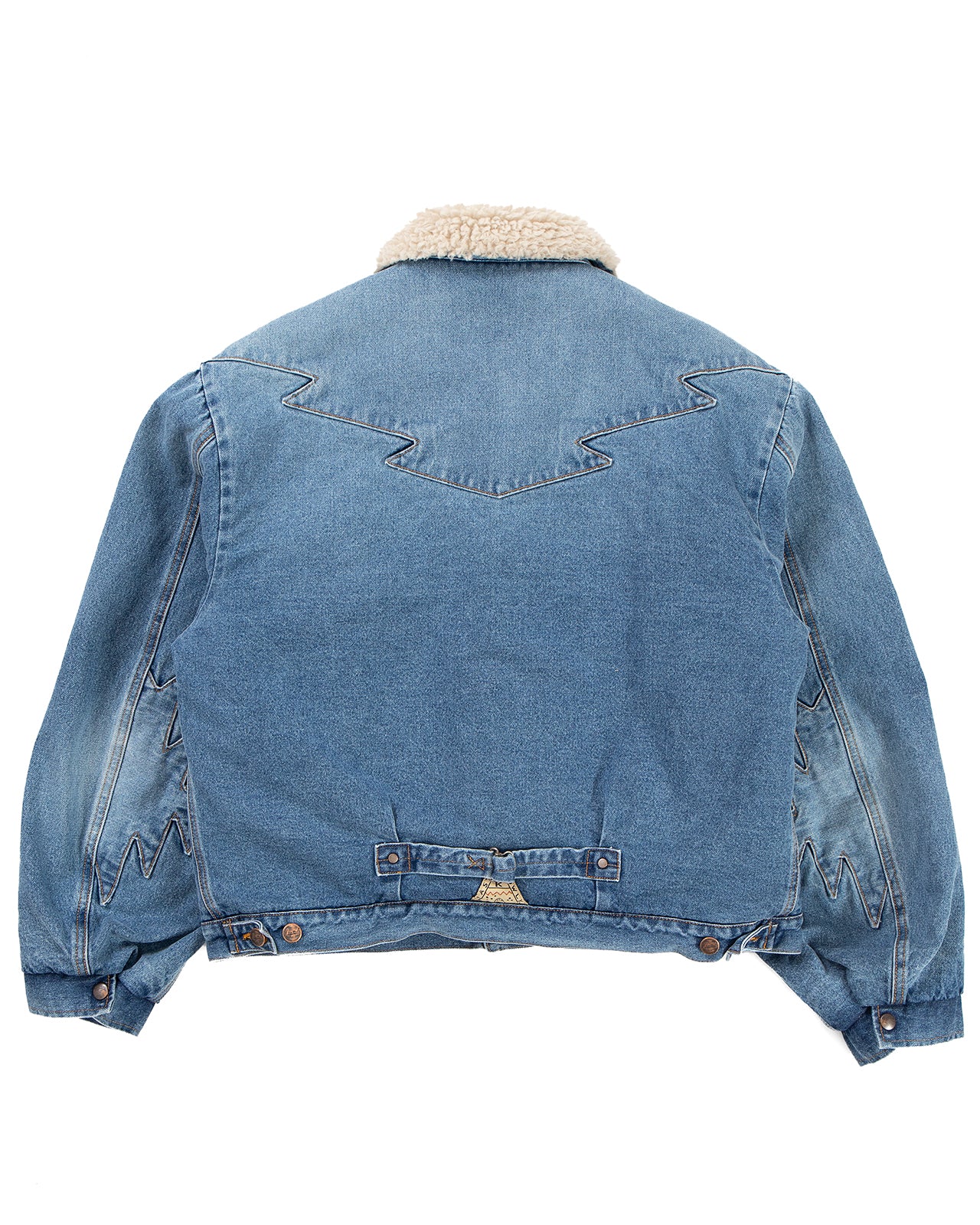 Kapital 12.5oz Broken Denim x Boa Fleece Thunderbird Jacket - Image 6