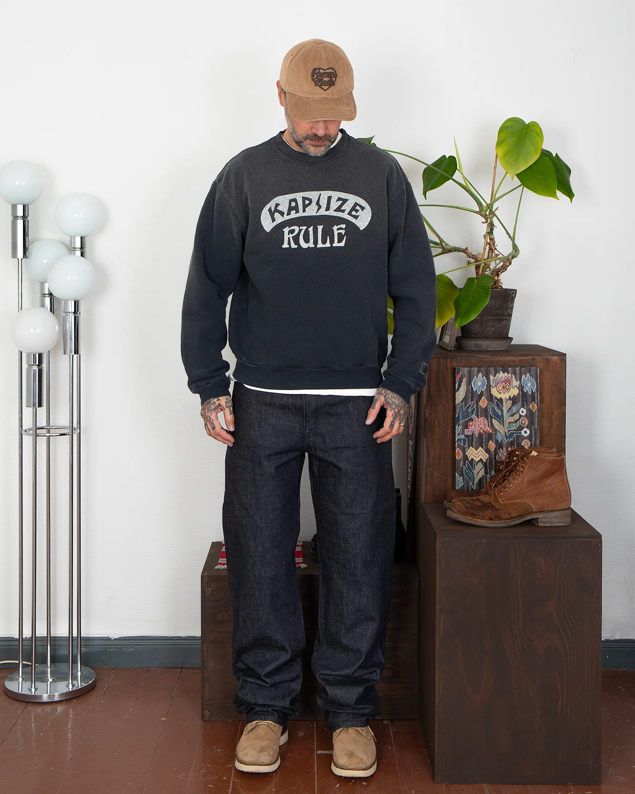 Kapital 14oz Black Denim 5P Monkey TH, ZIP Version - Image 6