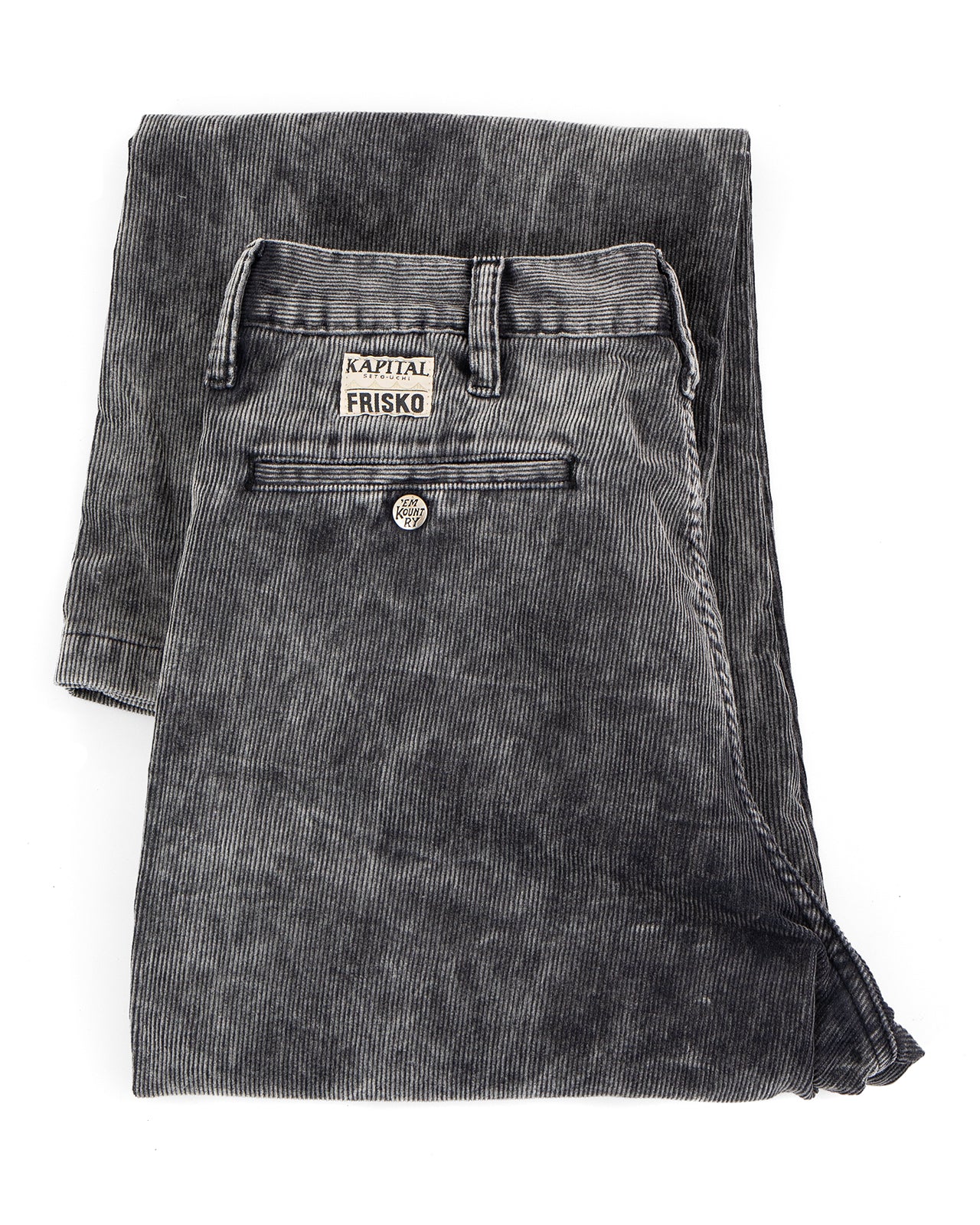 Kapital 14W Corduroy 5P Frisko (Dirty Dyed), Black - Image 5