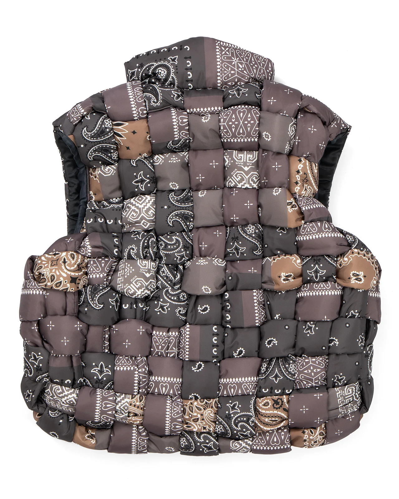 Kapital Bandanna Nylon Keel Weaving Vest, Brown - Image 3