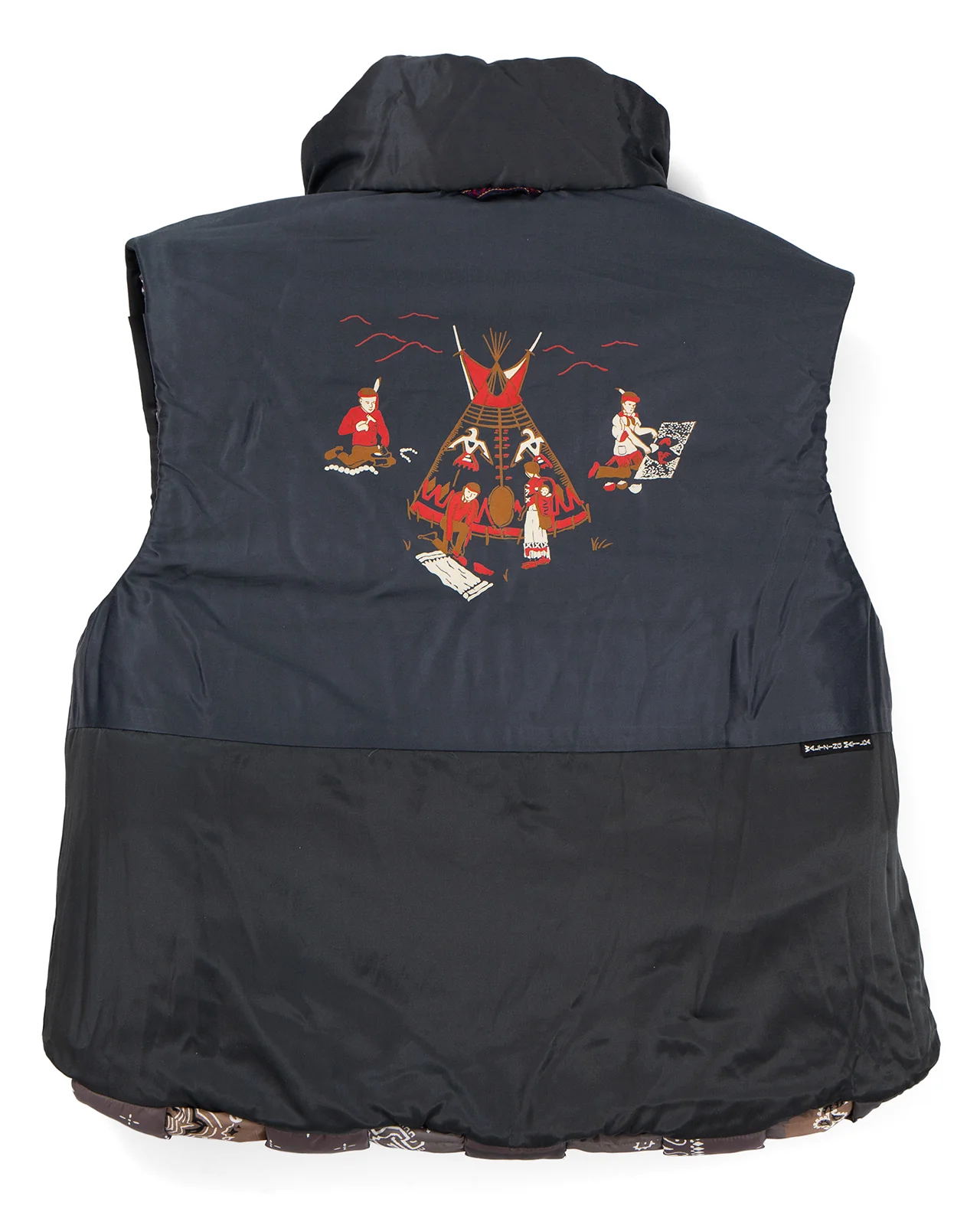 Kapital Bandanna Nylon Keel Weaving Vest, Brown - Image 4