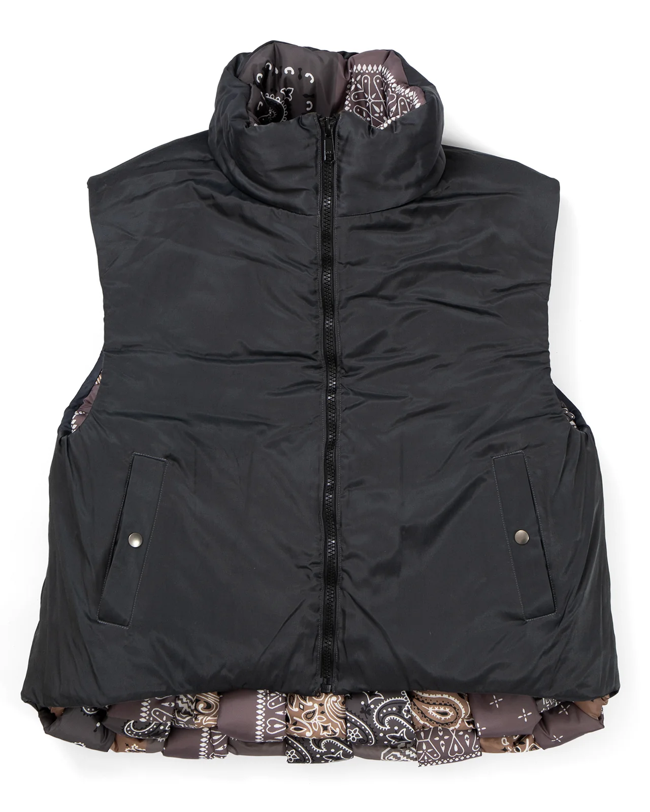 Kapital Bandanna Nylon Keel Weaving Vest, Brown - Image 5