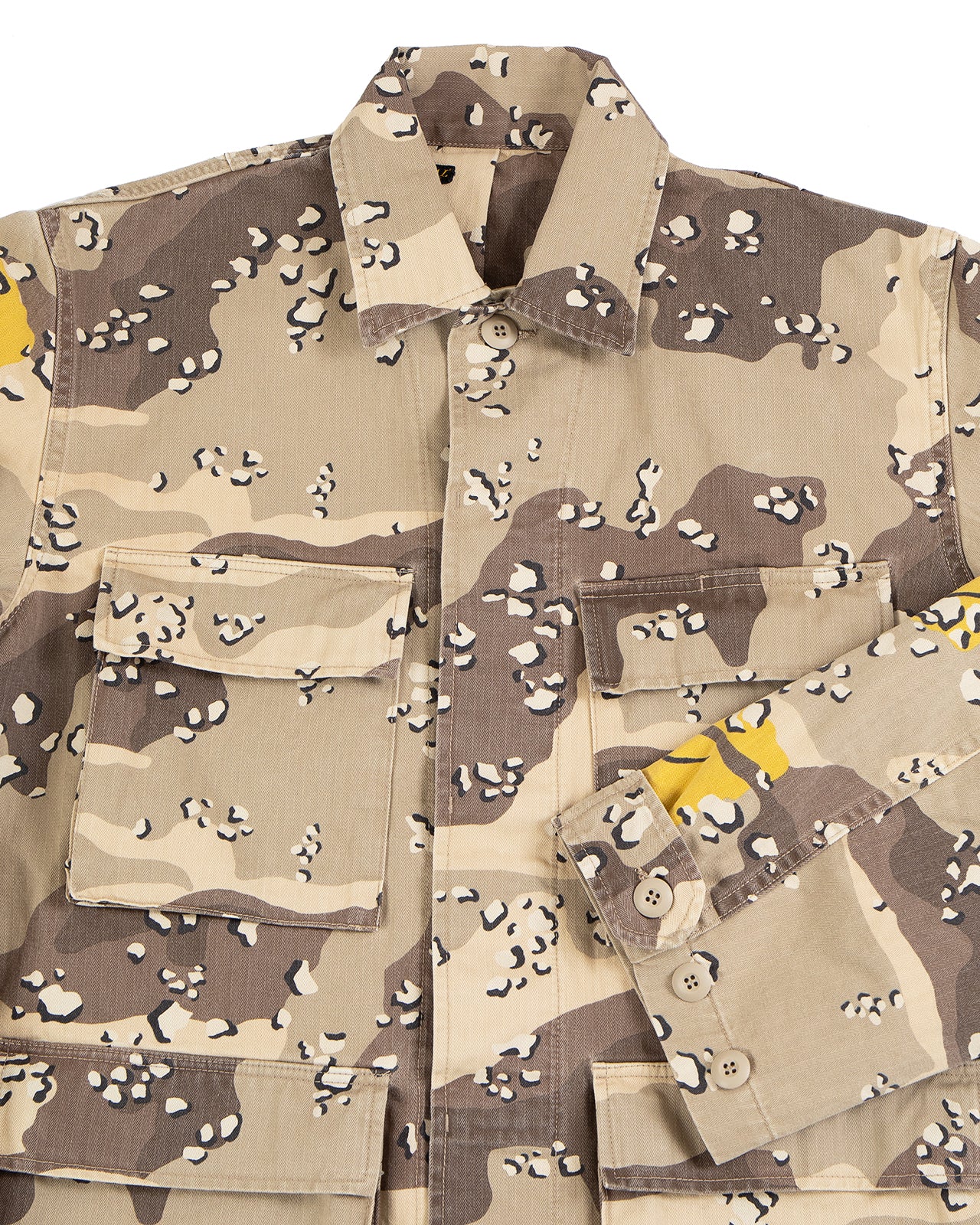 Kapital Cotton Herringbone Choco-Chip Camo Army Jacket - Image 3