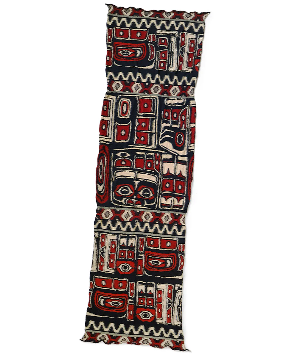 Kapital Fulling Wool Happy Scarf, Alaska Raven, Red