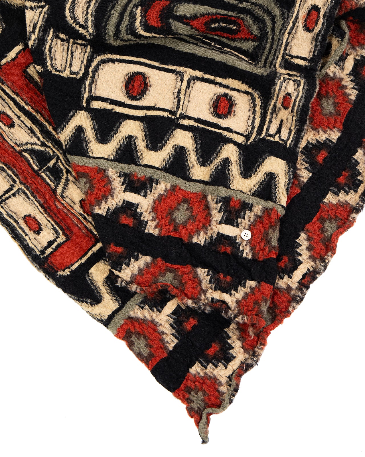 Kapital Fulling Wool Blanket, Alaska Raven, Orange - Image 2