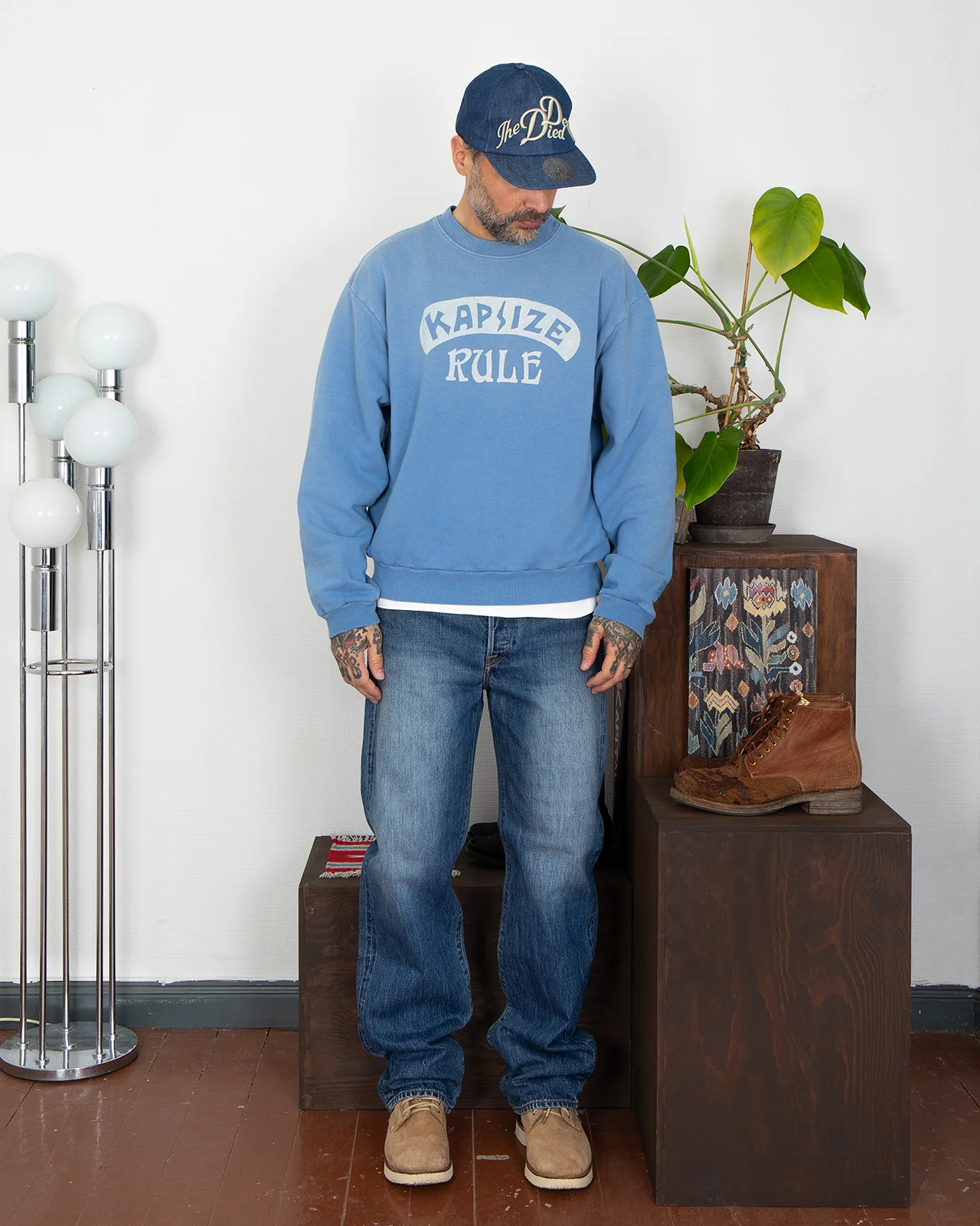 Kapital Knit Crew Sweater (KAPSIZE RULEpt), Sax - Image 5