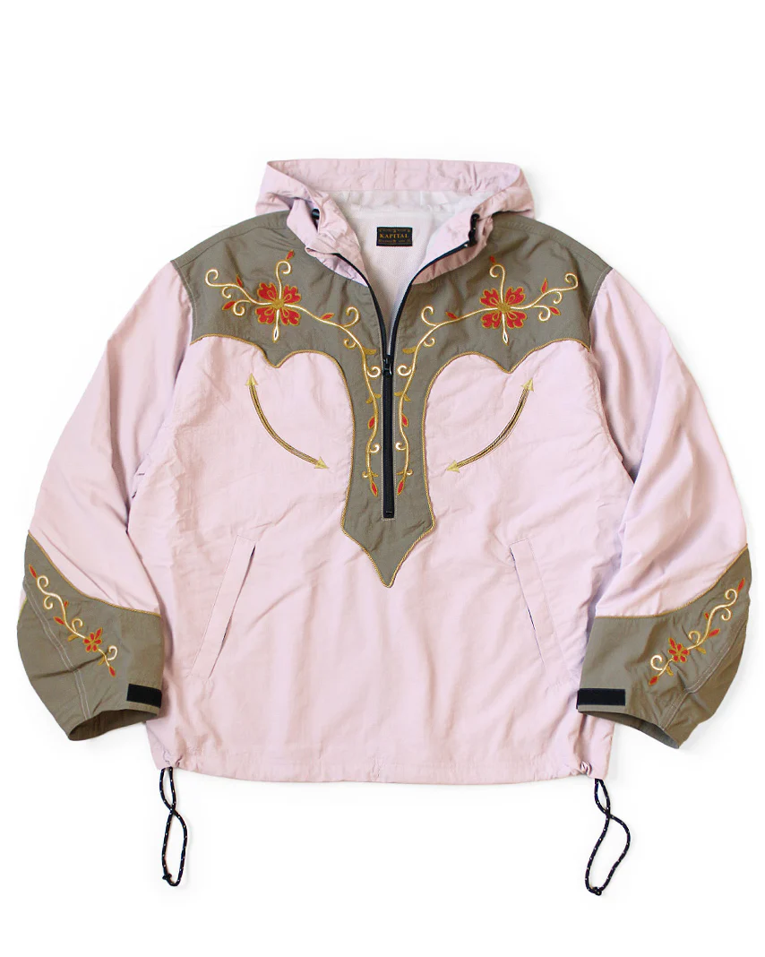 Kapital Nylon Taffta 2tones Tennessee Cactus Flower Parka, Pink