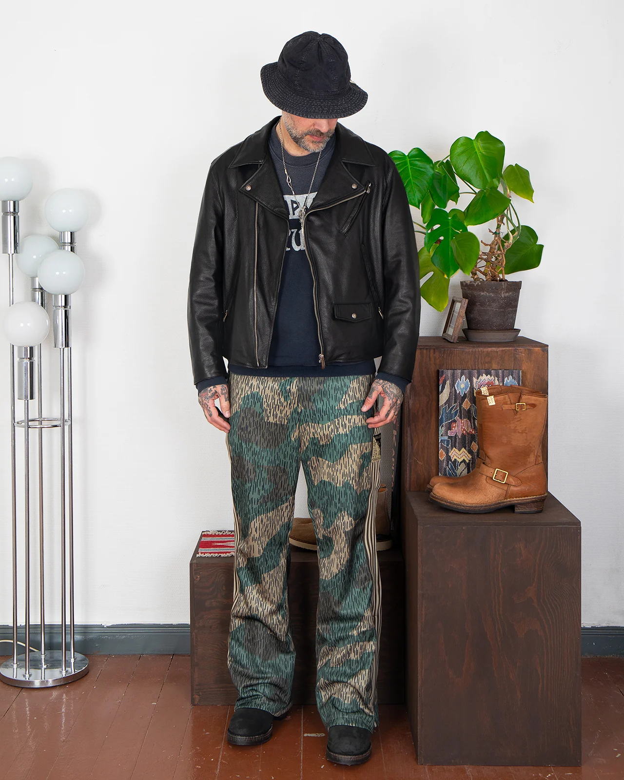 Kapital Smooth Jersey Rain Camo Track Pants - Image 2